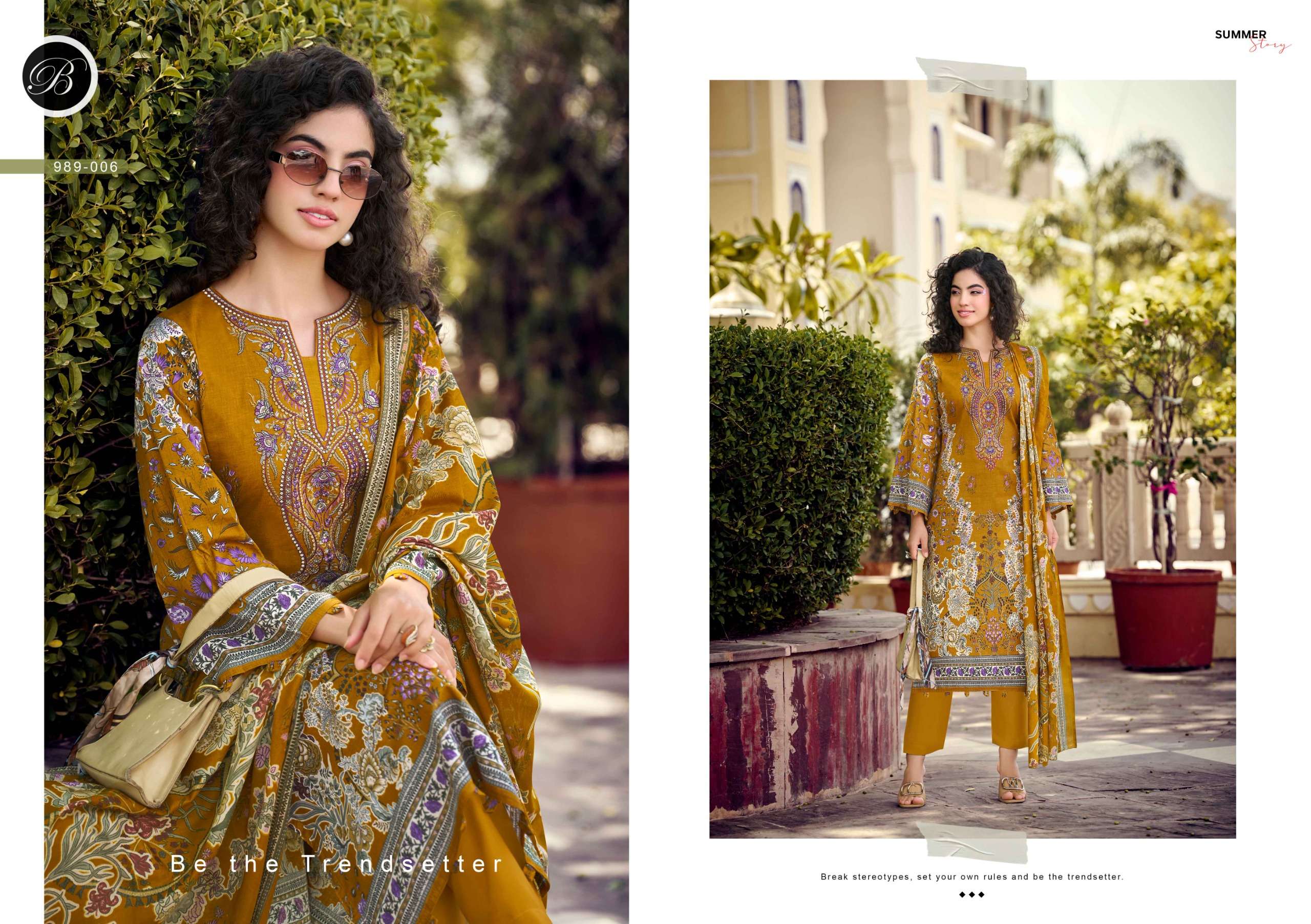 BELLIZA DESIGNER STUDIO NAIRA VOL 148 COTTON DIGITAL PRINT WITH FANCY EMBROIDERY WORK SUIT