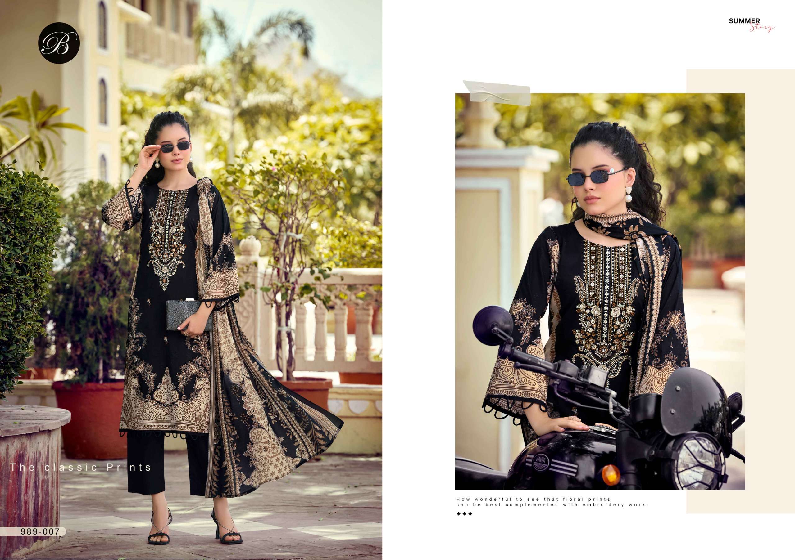 BELLIZA DESIGNER STUDIO NAIRA VOL 148 COTTON DIGITAL PRINT WITH FANCY EMBROIDERY WORK SUIT
