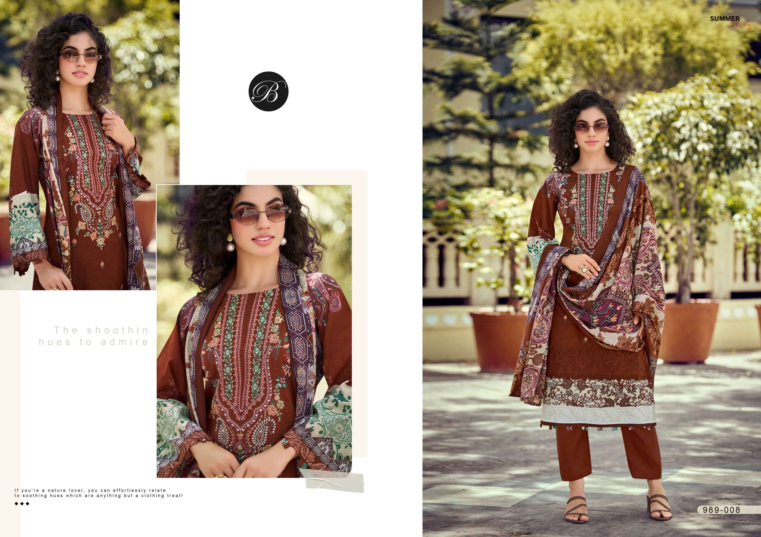 BELLIZA DESIGNER STUDIO NAIRA VOL 148 COTTON DIGITAL PRINT WITH FANCY EMBROIDERY WORK SUIT