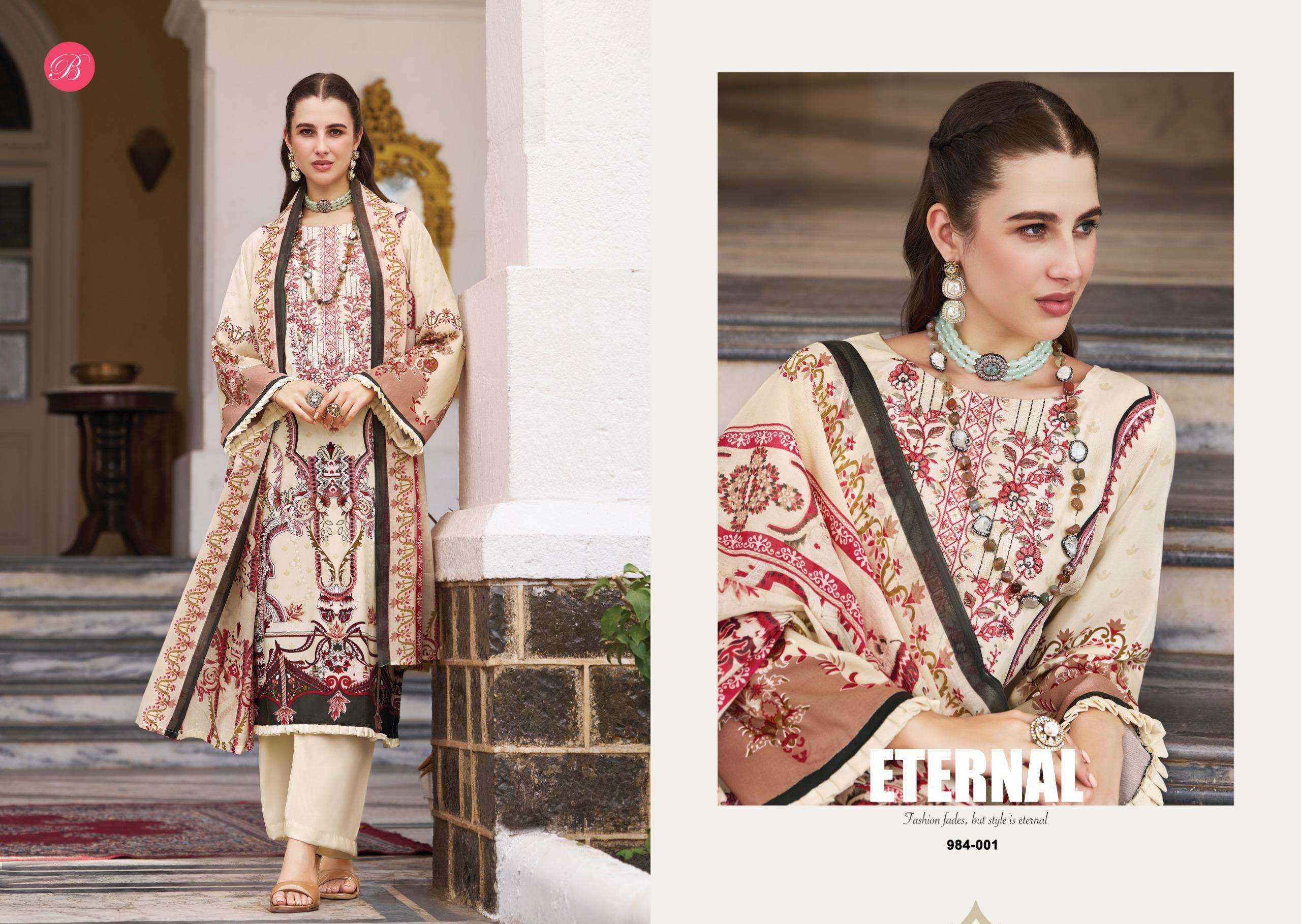 BELLIZA DESIGNER STUDIO RIWAYAT VOL 18 VISCOSE DIGITAL PRINT WITH FANCY WORK SUIT
