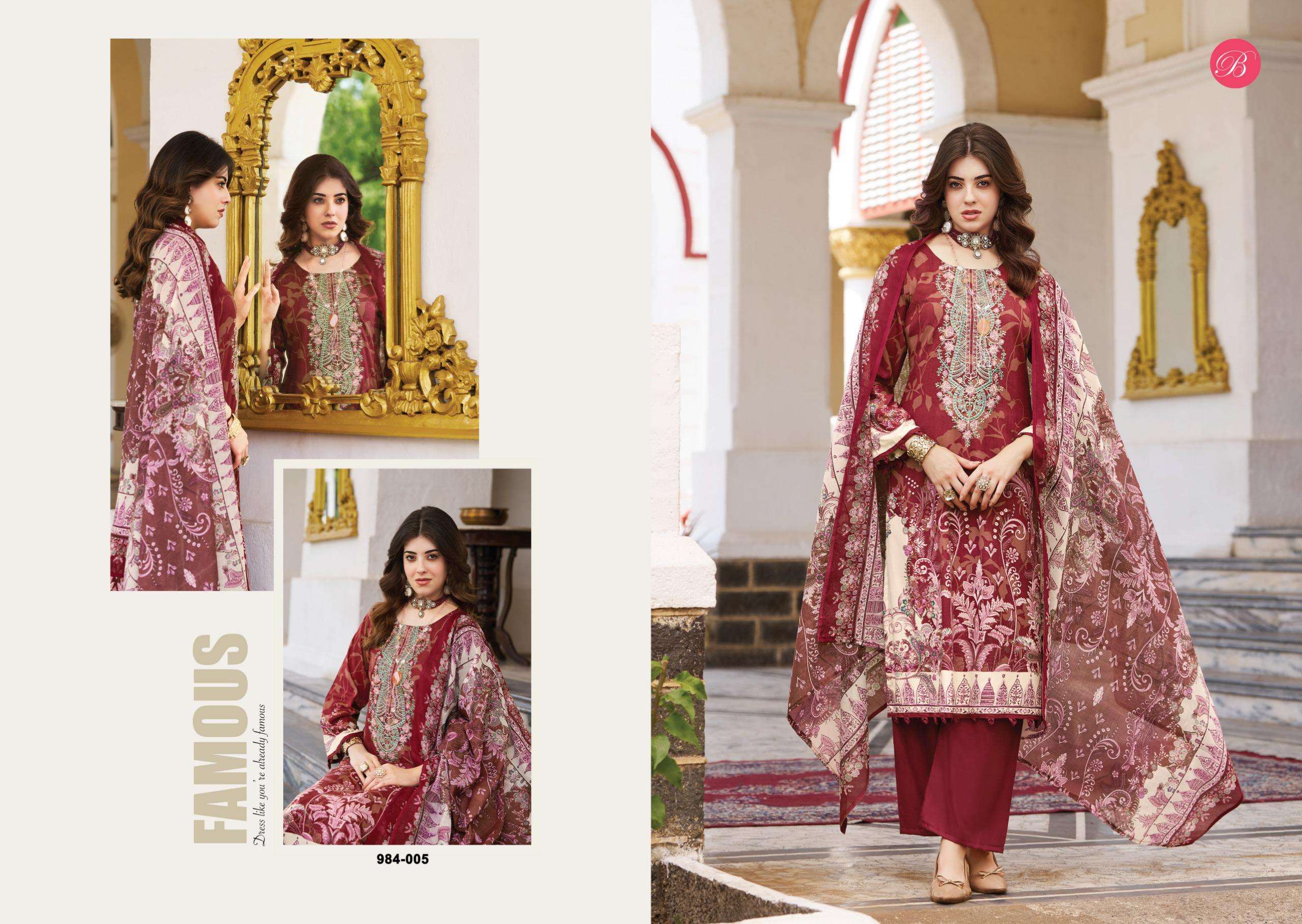BELLIZA DESIGNER STUDIO RIWAYAT VOL 18 VISCOSE DIGITAL PRINT WITH FANCY WORK SUIT