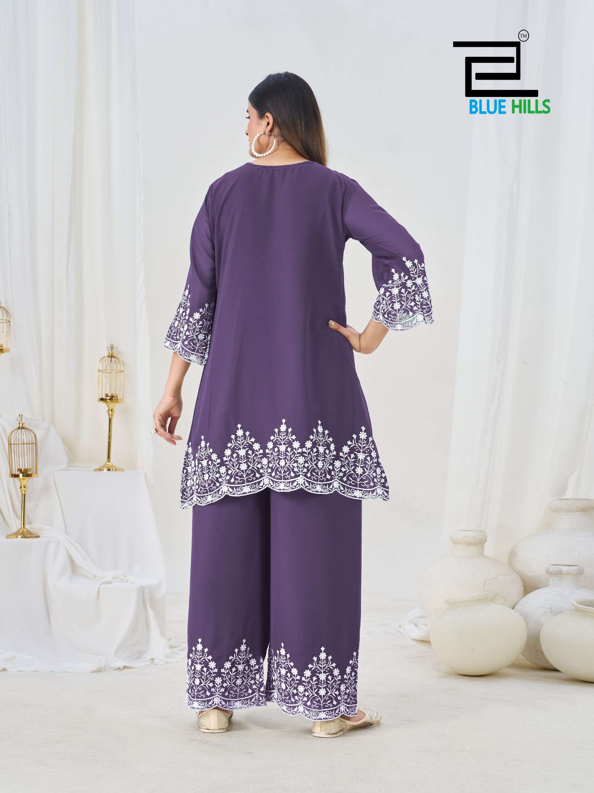 BLUE HILLS MAHNOOR GEORGETTE THREAD EMBROIDERY WORK READY MADE LADIES SUIT