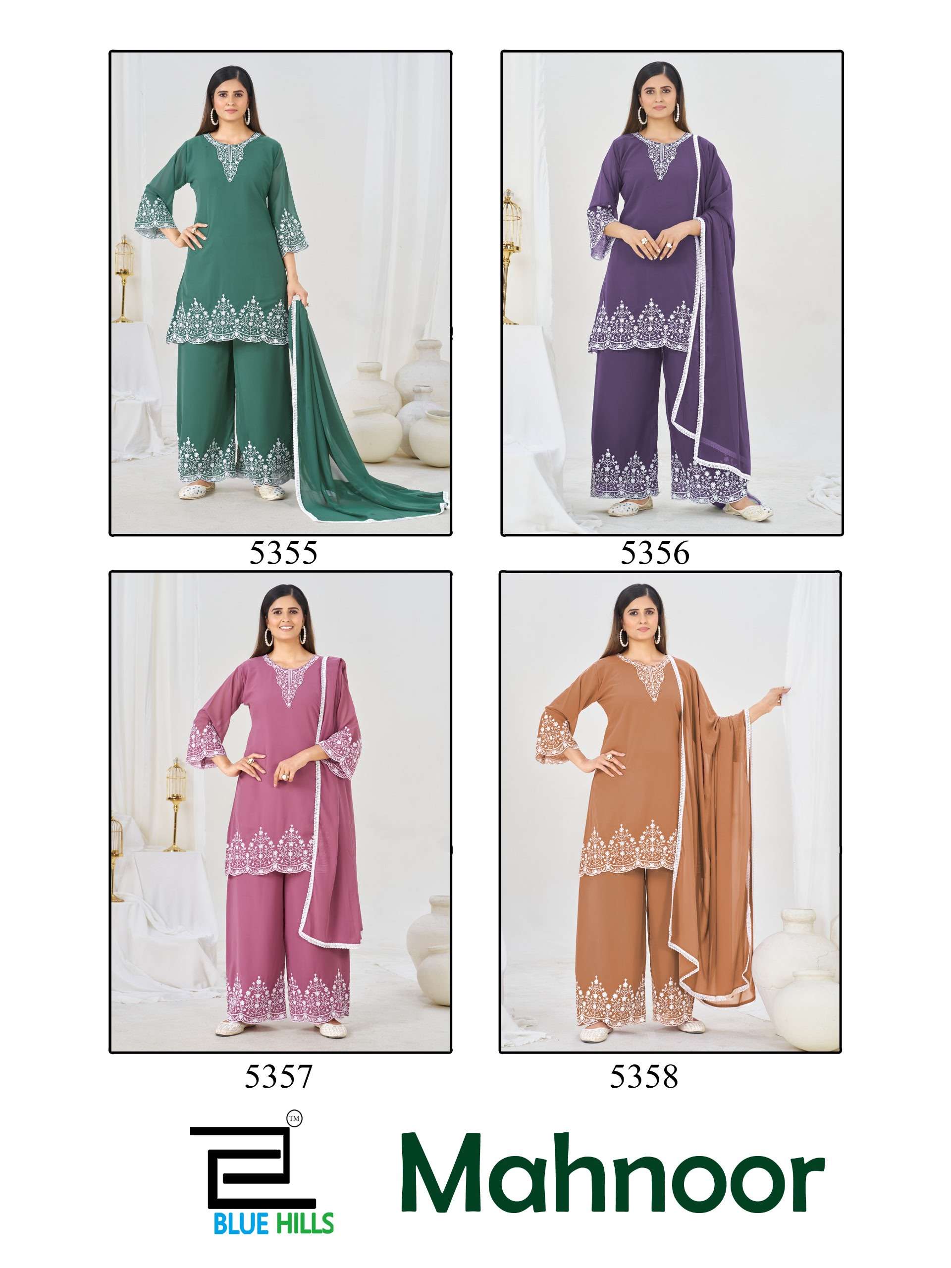 BLUE HILLS MAHNOOR GEORGETTE THREAD EMBROIDERY WORK READY MADE LADIES SUIT
