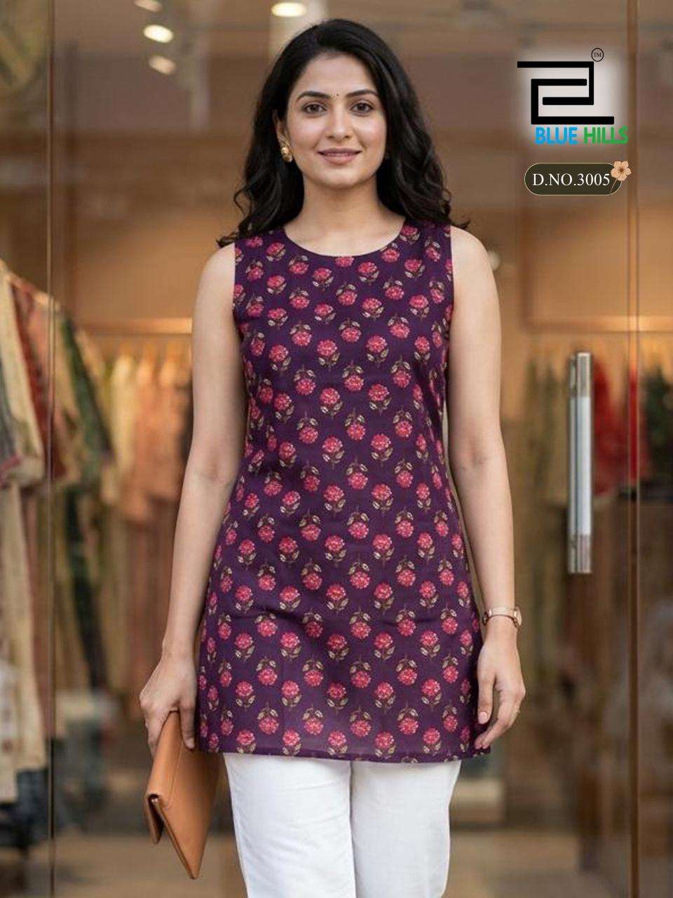 BLUE HILLS QUEEN VOL 3 COTTON PRINT FANCY SUMMER WEAR LADIES TOP 