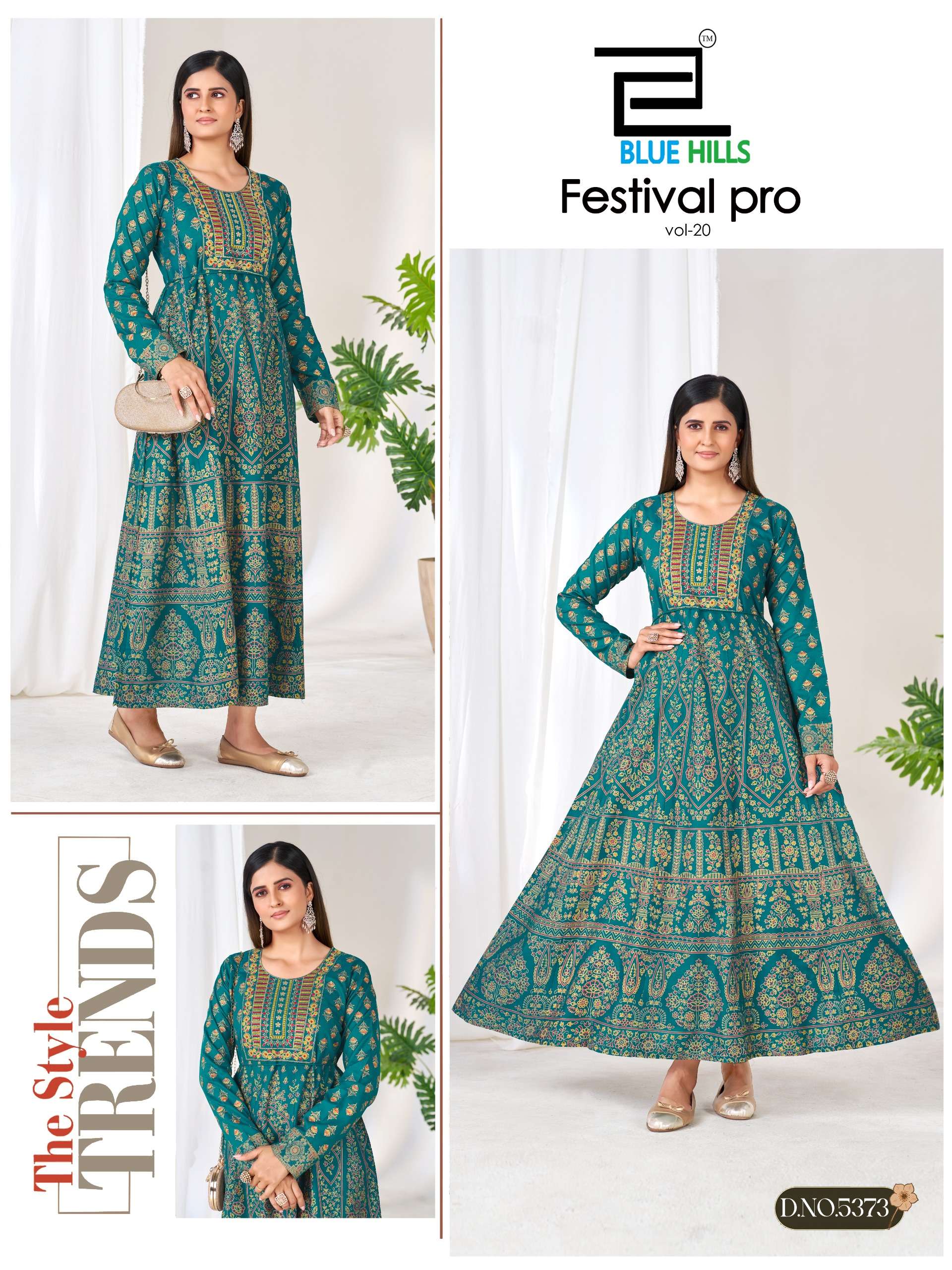  BLUE HULLS FESTIVAL PRO VOL 20 RAYON FANCY WORKS LONG ANARKALI STYLE LADIES GOWN