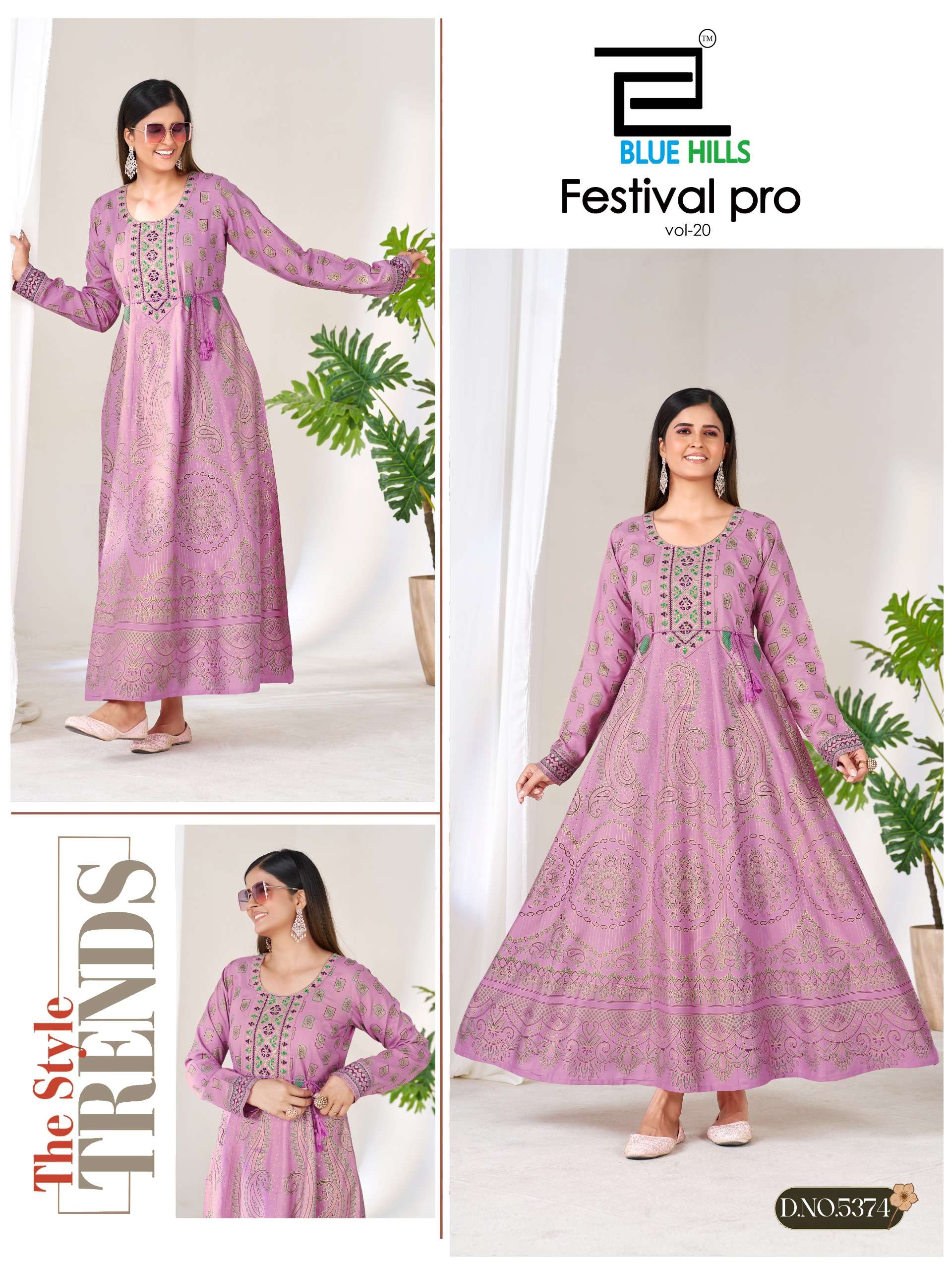  BLUE HULLS FESTIVAL PRO VOL 20 RAYON FANCY WORKS LONG ANARKALI STYLE LADIES GOWN