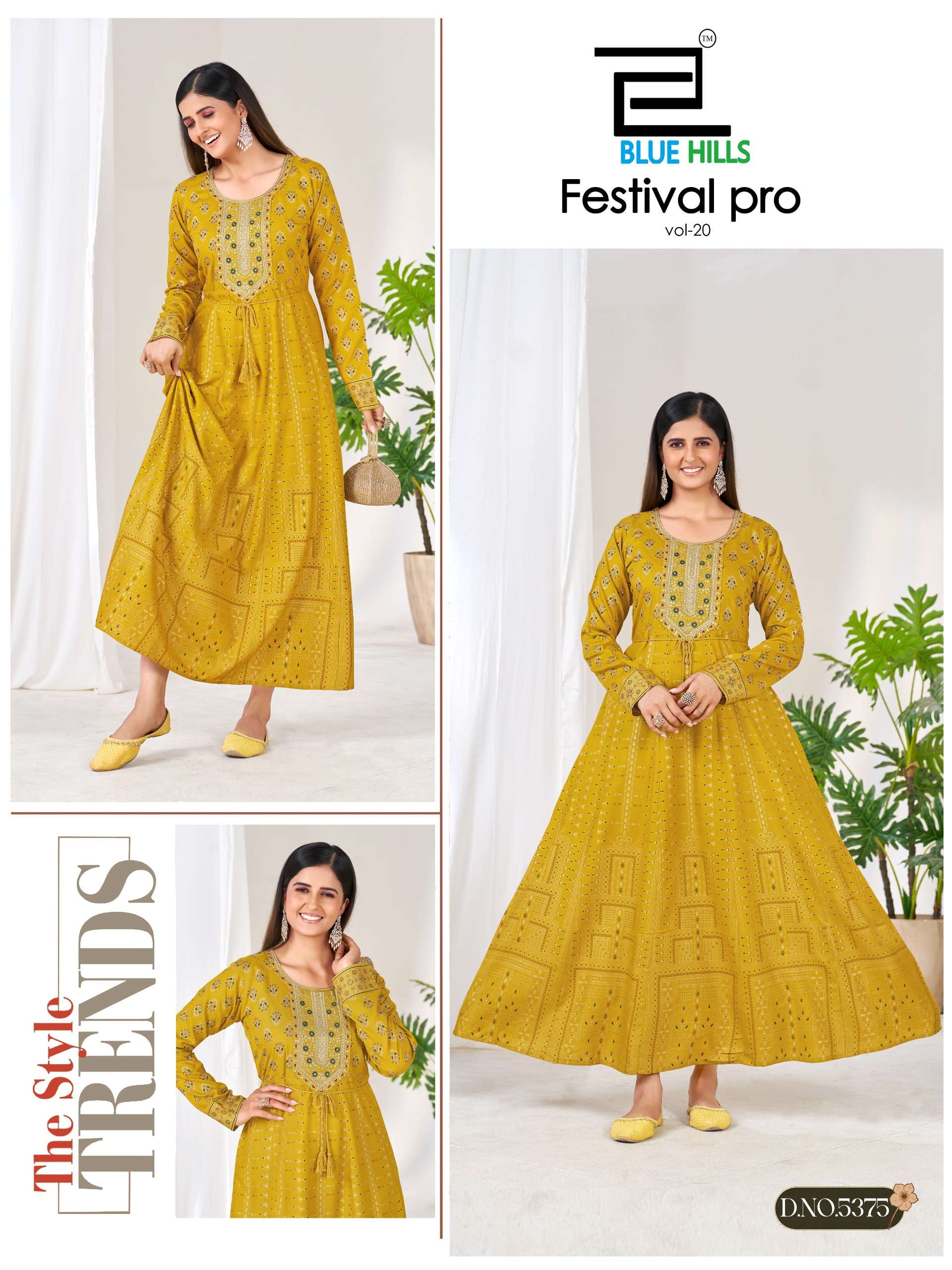  BLUE HULLS FESTIVAL PRO VOL 20 RAYON FANCY WORKS LONG ANARKALI STYLE LADIES GOWN