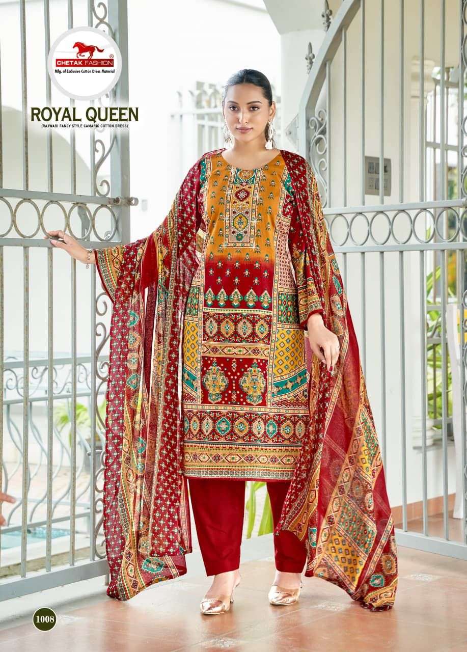CHETAK FASHION ROYAL QUEEN VOL 1 COTTON PRINT WITH FANCY SWAROVSKI WORK SUIT