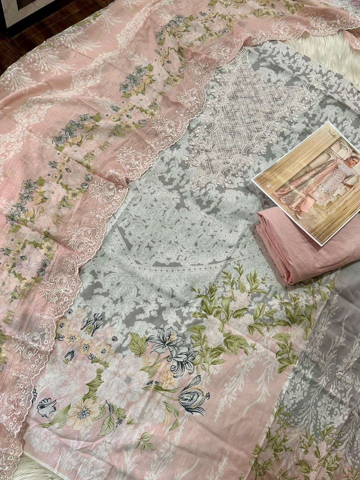 COSMOS FASHION NEEDLE WONDER VOL 1 LAWN COTTON DIGITAL PRINT WITH FANCY WORK SUIT