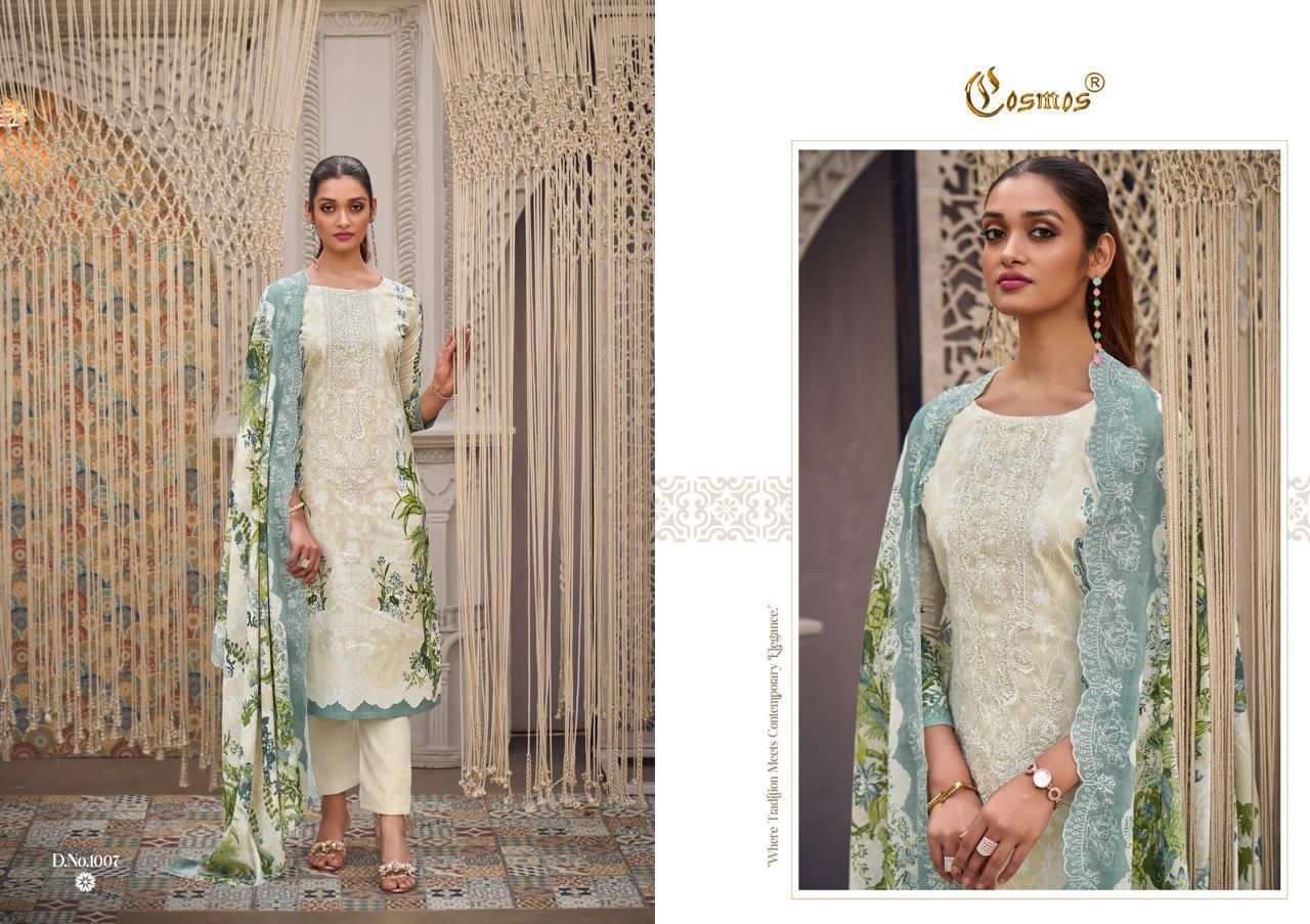 COSMOS FASHION NEEDLE WONDER VOL 1 LAWN COTTON DIGITAL PRINT WITH FANCY WORK SUIT