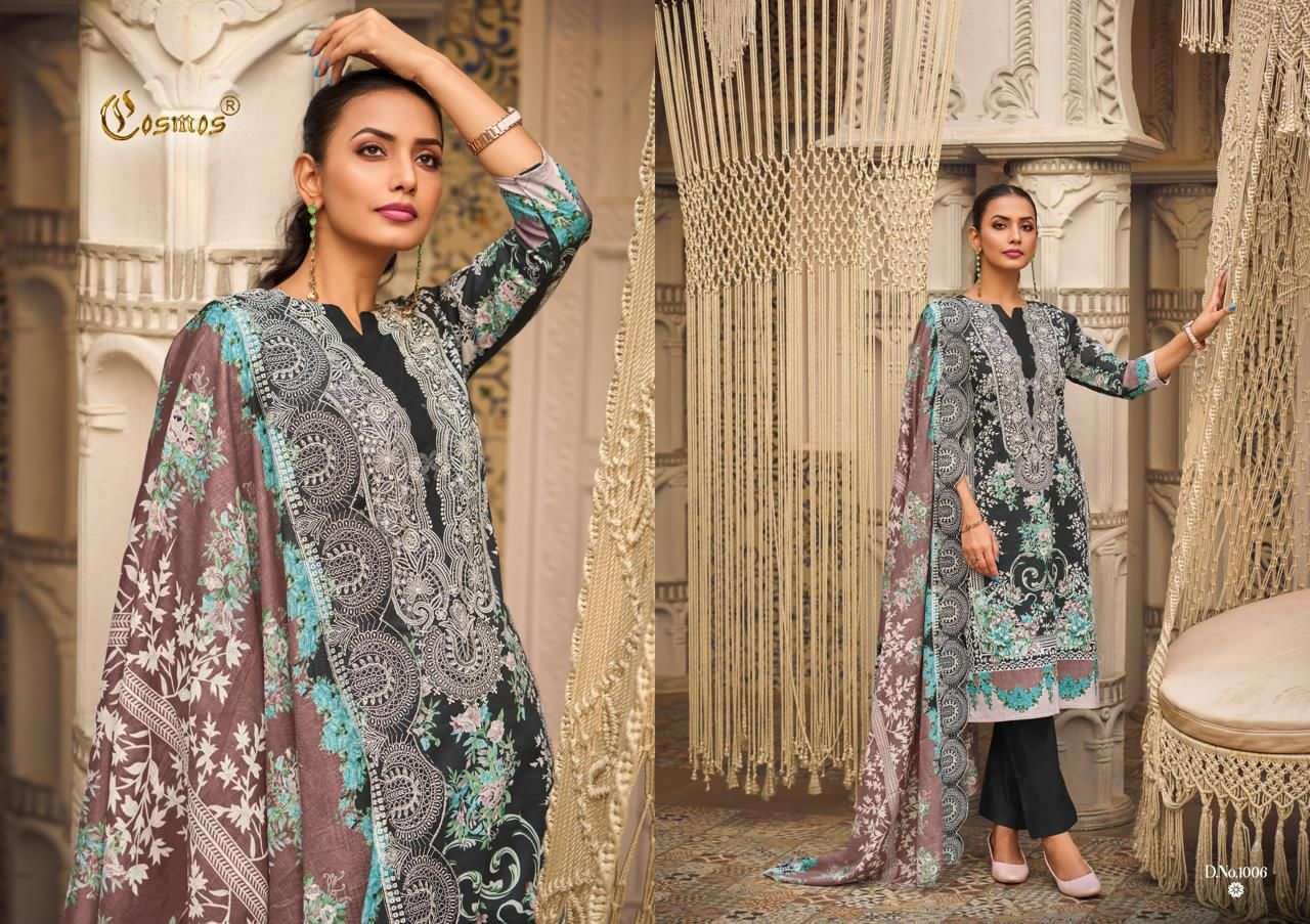 COSMOS FASHION NEEDLE WONDER VOL 1 LAWN COTTON DIGITAL PRINT WITH FANCY WORK SUIT