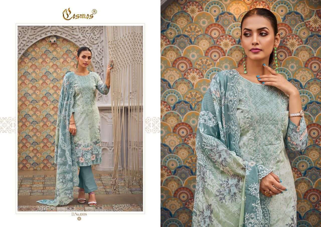 COSMOS FASHION NEEDLE WONDER VOL 1 LAWN COTTON DIGITAL PRINT WITH FANCY WORK SUIT