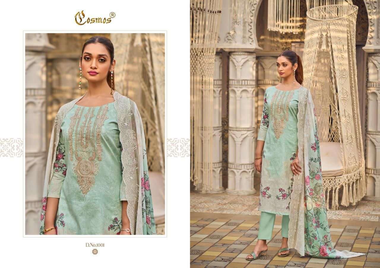 COSMOS FASHION NEEDLE WONDER VOL 1 NX LAWN COTTON DIGITAL PRINT WITH FANCY WORK SUIT