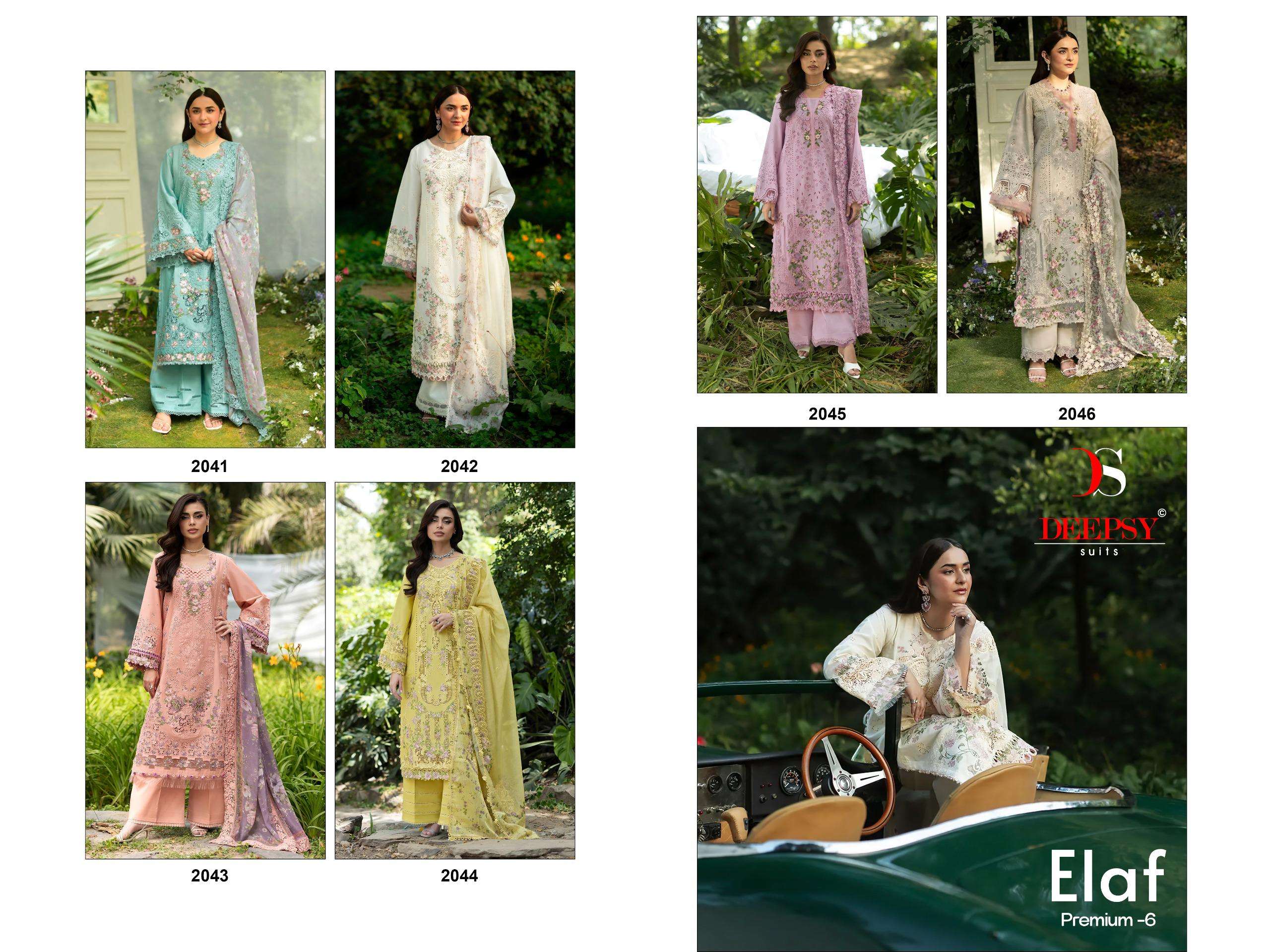 DEEPSY SUITS ELAF PREMIUM LUXURY LAWN COLLECTION VOL 6 COTTON HAVY EMBROIDERY DESIGNER WORK SUIT