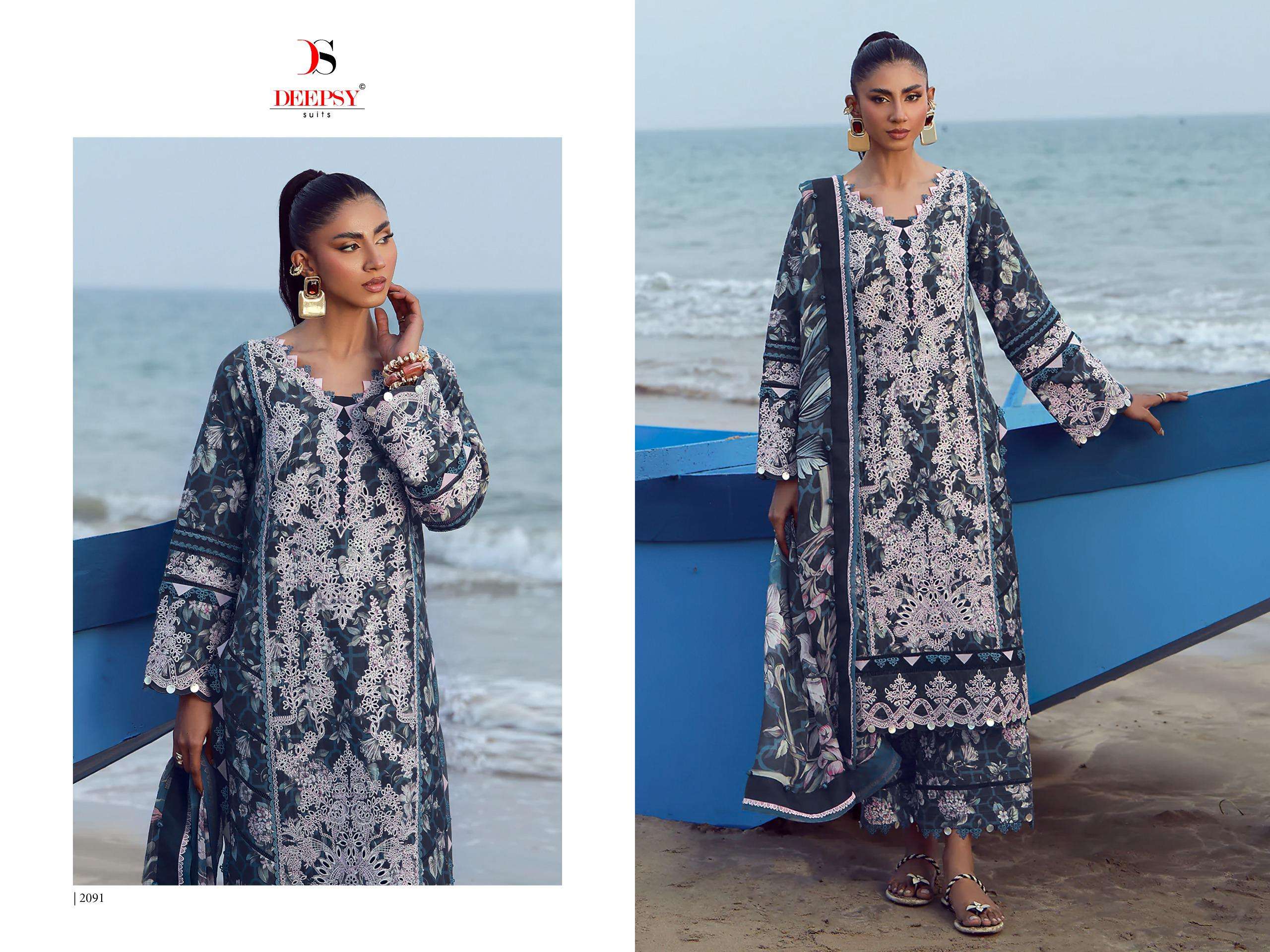 DEEPSY SUITS JADE FLORA PREMIUM VOL 2 COTTON HEAVY EMBROIDERY DESIGNER WORK PAKISTANI SUIT