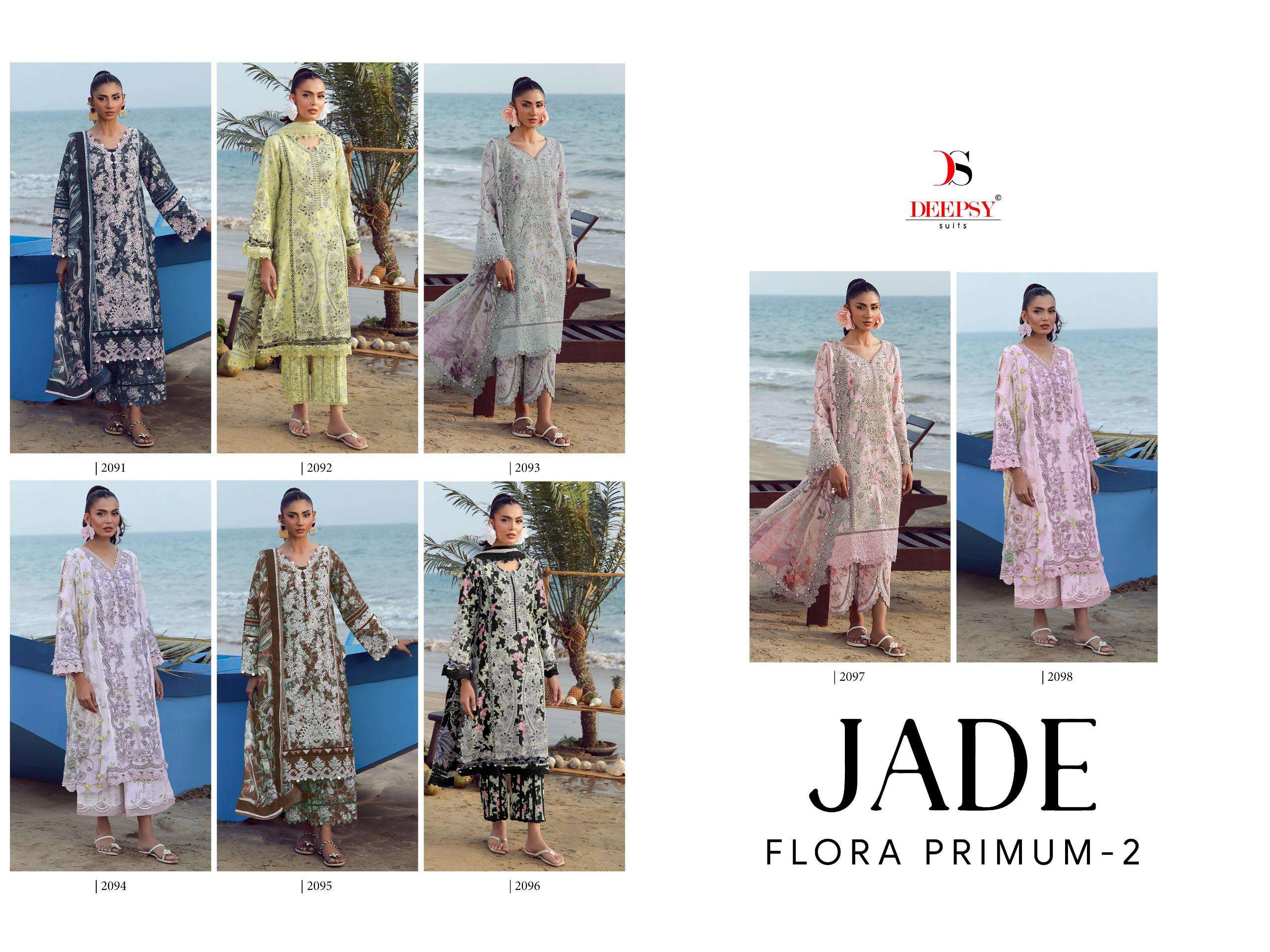 DEEPSY SUITS JADE FLORA PREMIUM VOL 2 COTTON HEAVY EMBROIDERY DESIGNER WORK PAKISTANI SUIT