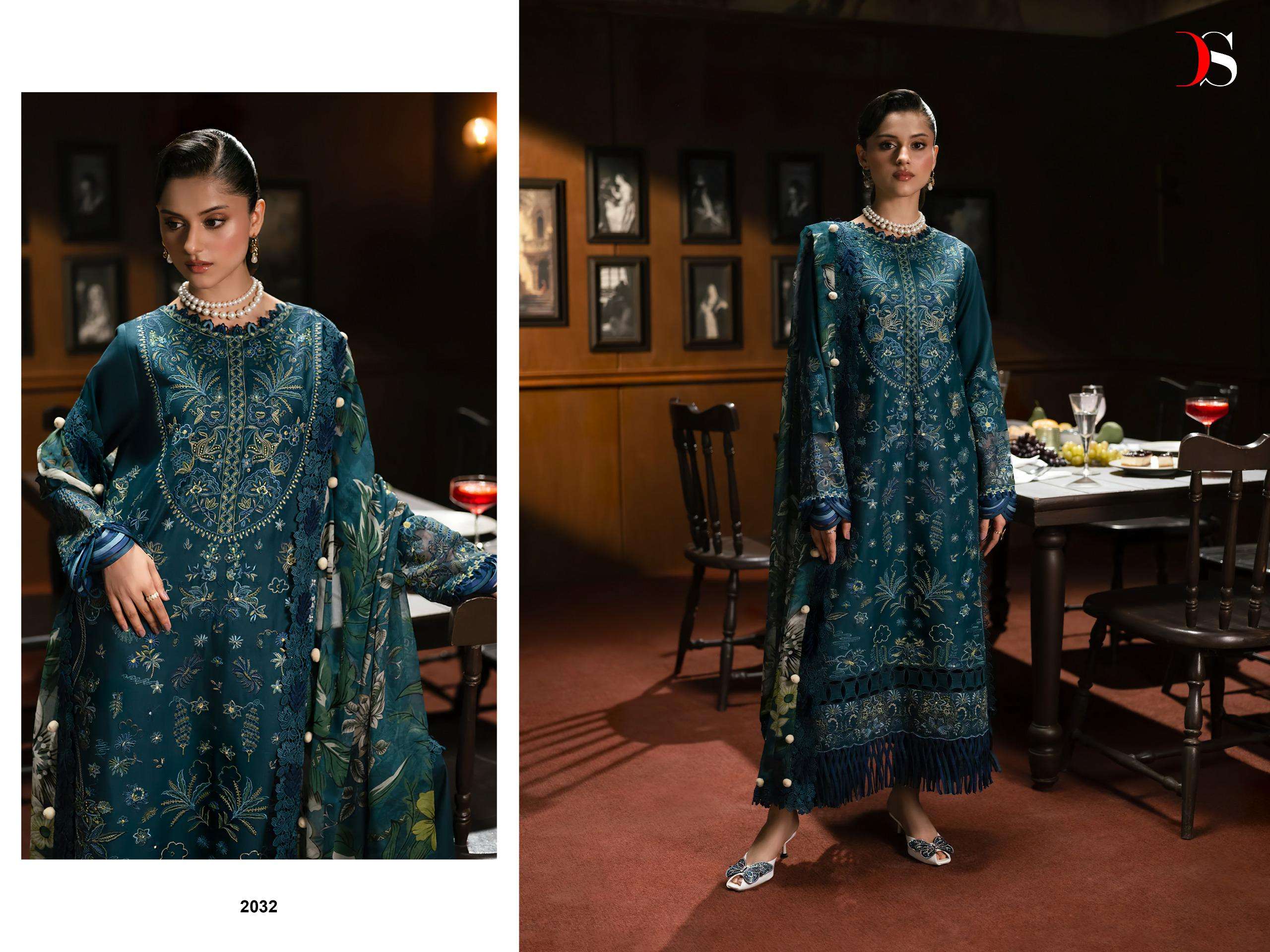 DEEPSY SUITS JADE LE PREMIER COTTON HEAVY EMBROIDERY DESIGNER WORK SUIT