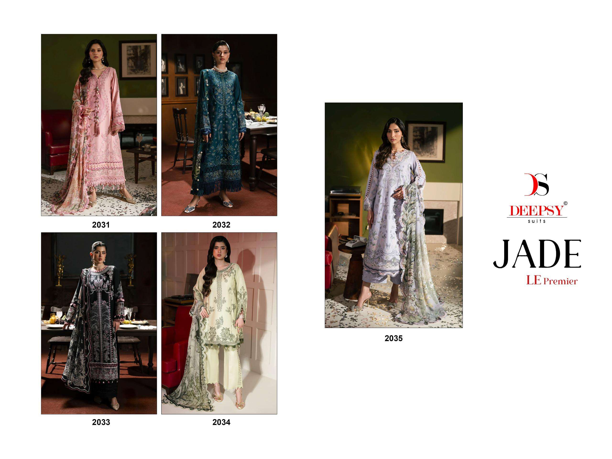 DEEPSY SUITS JADE LE PREMIER COTTON HEAVY EMBROIDERY DESIGNER WORK SUIT