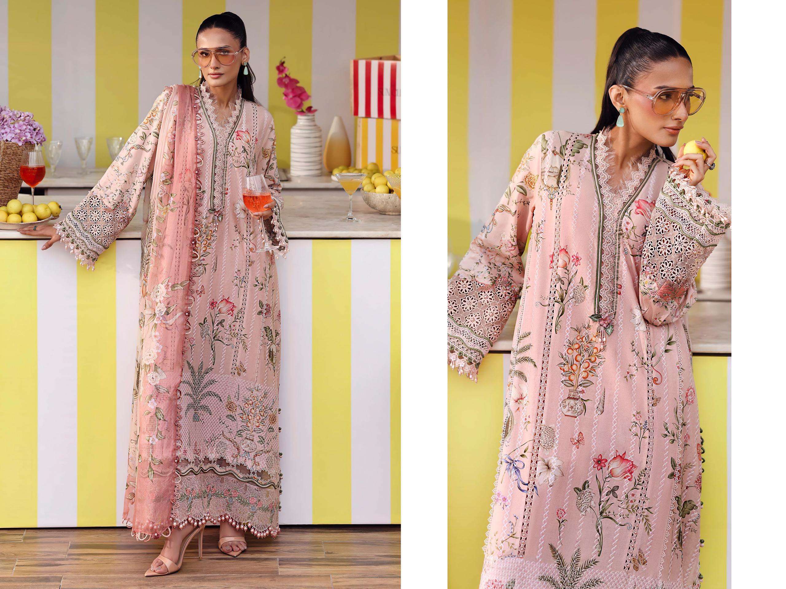 DEEPSY SUITS MARIA B M PRINT VOL 7 COTTON HEAVY PATCH EMBROIDERY WORK SALWAR KAMEEZ 