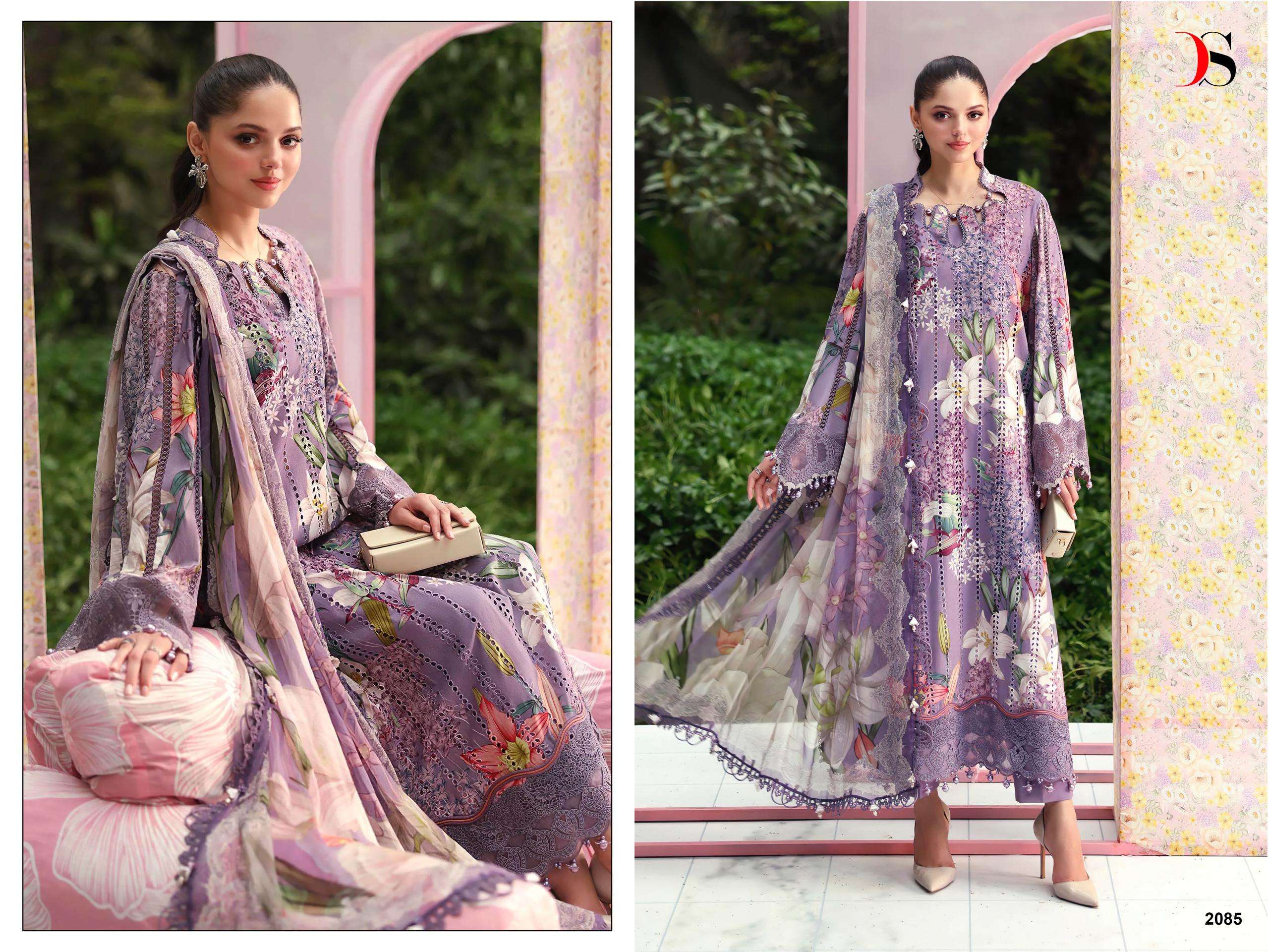 DEEPSY SUITS MARIA B M PRINT VOL 7 COTTON HEAVY PATCH EMBROIDERY WORK SALWAR KAMEEZ 