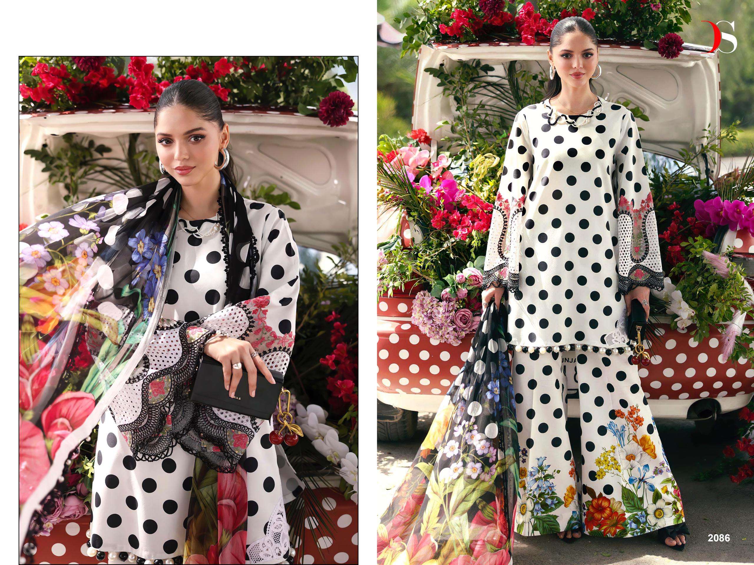 DEEPSY SUITS MARIA B M PRINT VOL 7 COTTON HEAVY PATCH EMBROIDERY WORK SALWAR KAMEEZ 