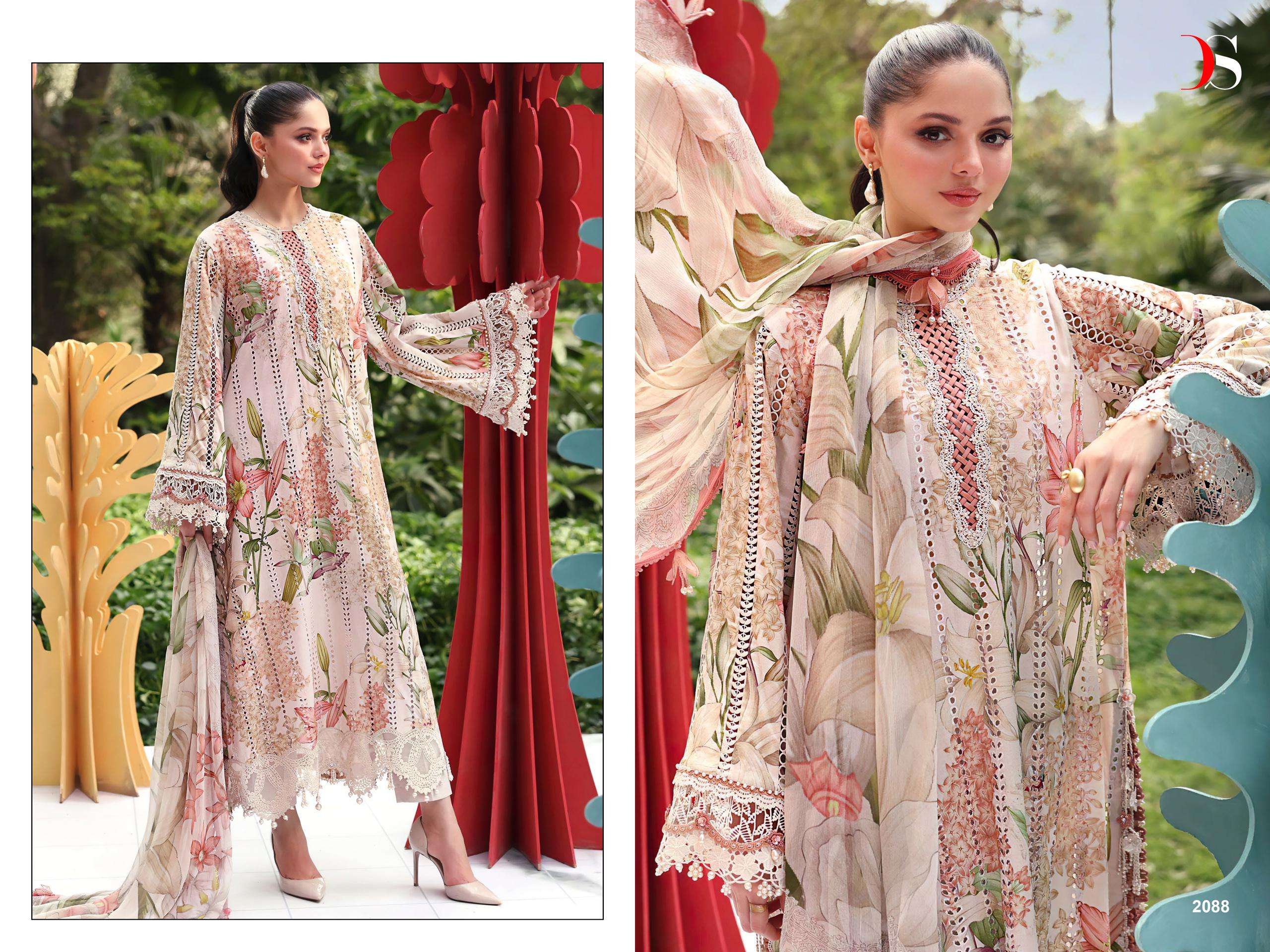 DEEPSY SUITS MARIA B M PRINT VOL 7 COTTON HEAVY PATCH EMBROIDERY WORK SALWAR KAMEEZ 