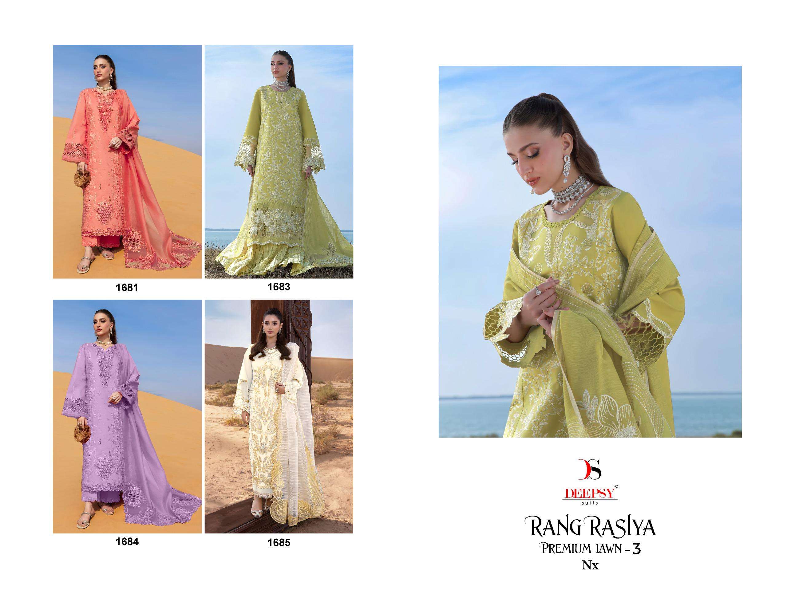 DEEPSY SUITS RANGRASIYA PREMIUM LAWN VOL 3 NX COTTON HEAVY EMBROIDERY SUIT