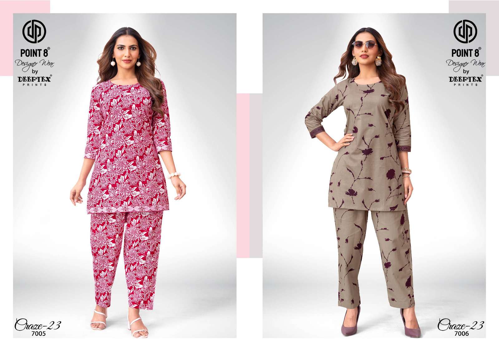 DEEPTEX PRINTS CRAZE 23 VOL 7 COTTON PRINTED LADIES SUMMER WEAR CO-ORD SET