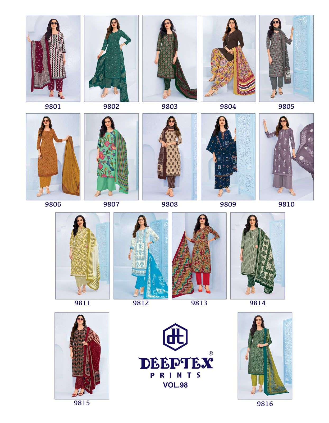 DEEPTEX PRINTS MISS INDIA VOL 98 COTTON PRINTED LADIES SALWAR SUIT	