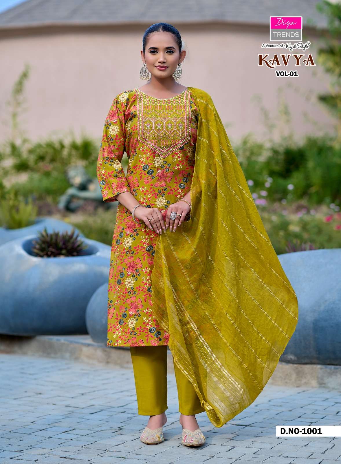 DIYA TRENDS KAVYA VOL 1 FANCY STRAIGHT KURTI WITH PANT & DUPATTA SET