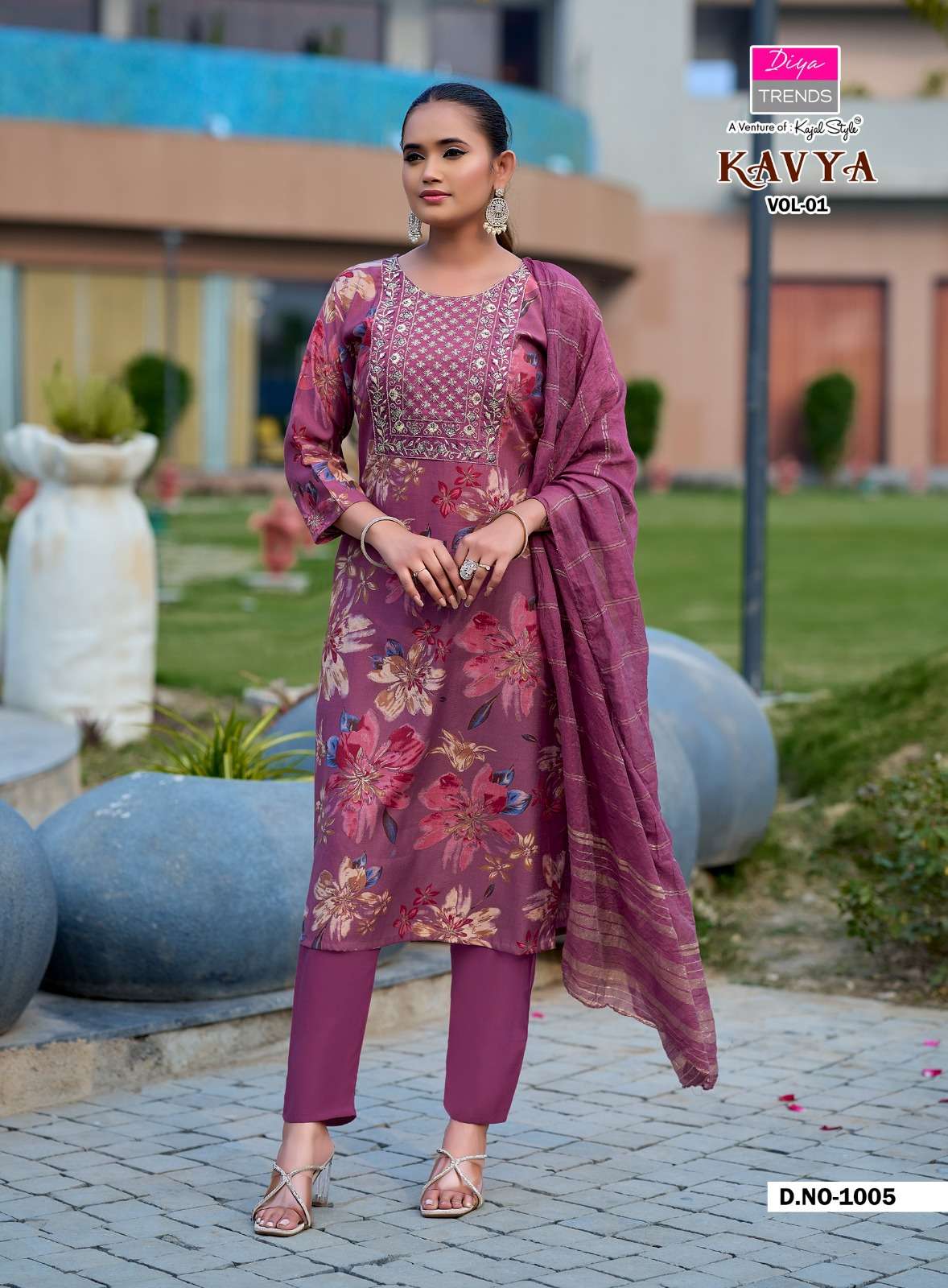 DIYA TRENDS KAVYA VOL 1 FANCY STRAIGHT KURTI WITH PANT & DUPATTA SET