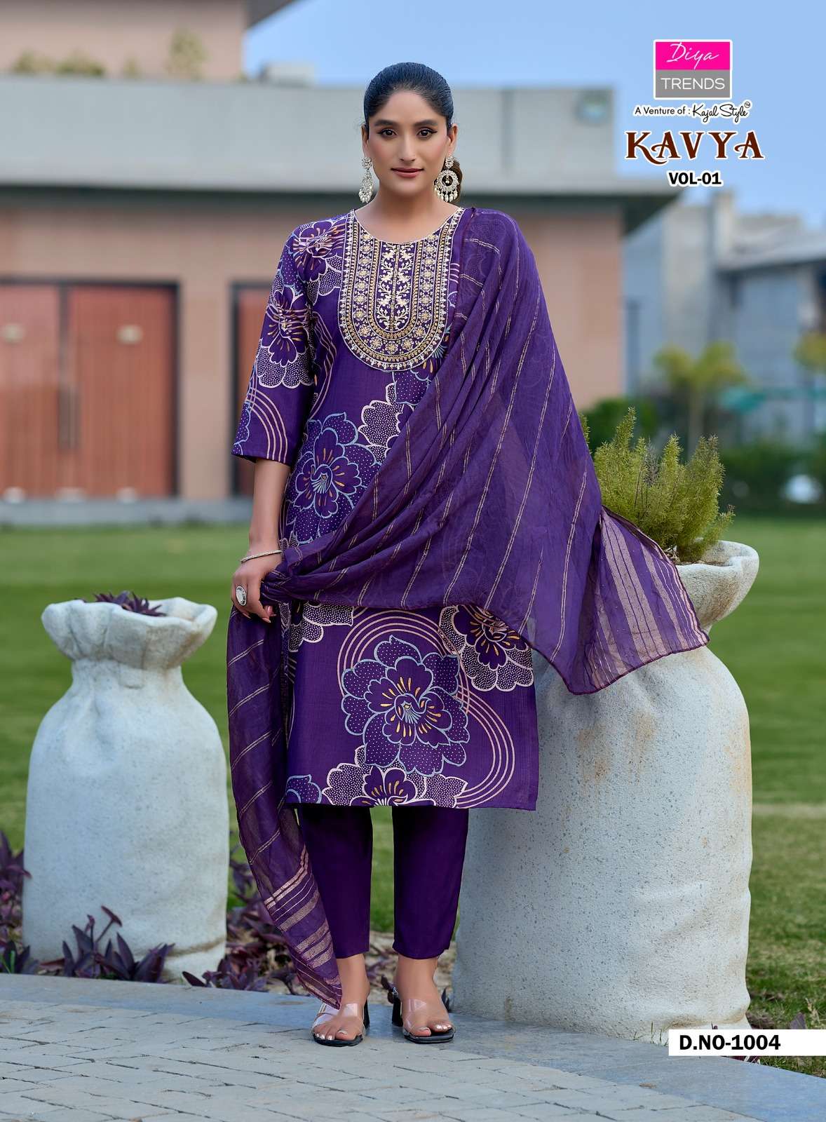 DIYA TRENDS KAVYA VOL 1 FANCY STRAIGHT KURTI WITH PANT & DUPATTA SET