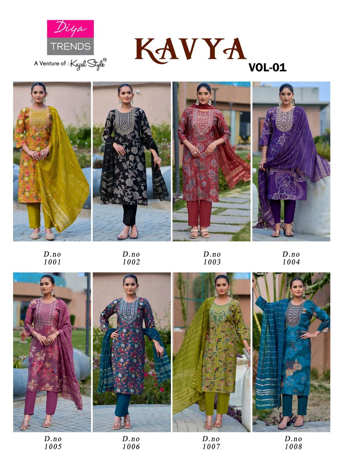DIYA TRENDS KAVYA VOL 1 FANCY STRAIGHT KURTI WITH PANT & DUPATTA SET
