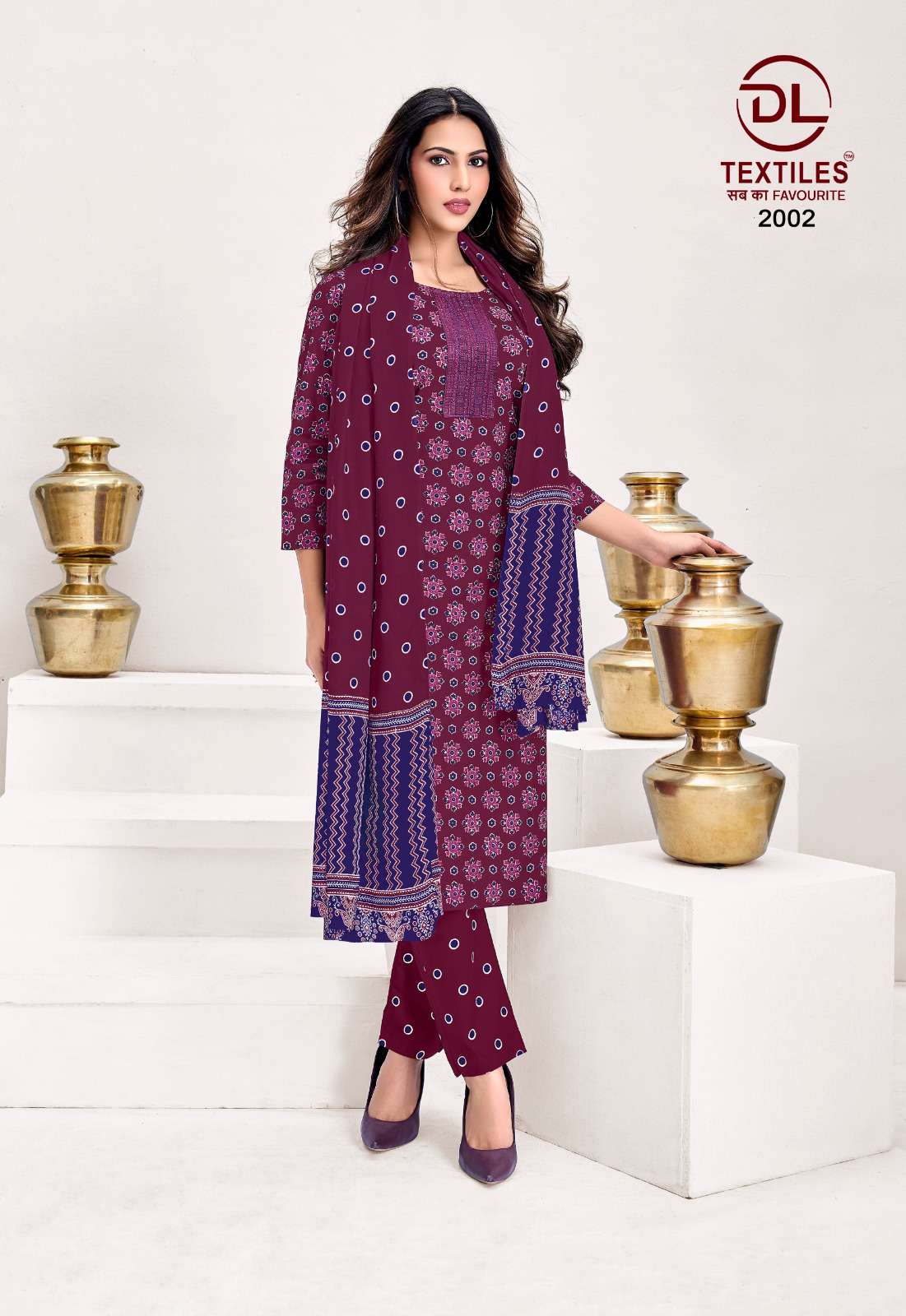 DL TEXTILES KUTCHHI AJRAKH VOL 2 READY MADE COTTON SUIT 