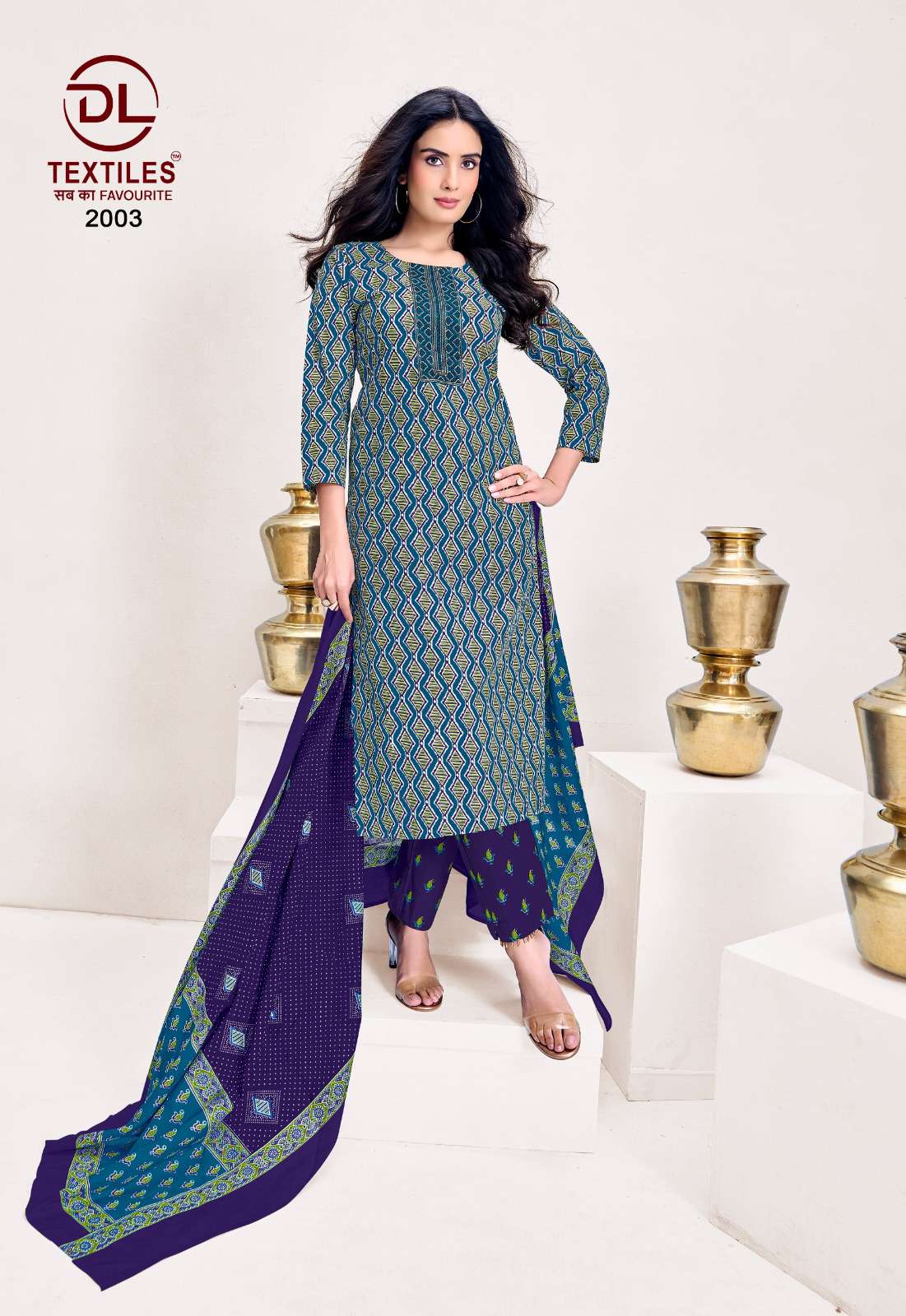DL TEXTILES KUTCHHI AJRAKH VOL 2 READY MADE COTTON SUIT 
