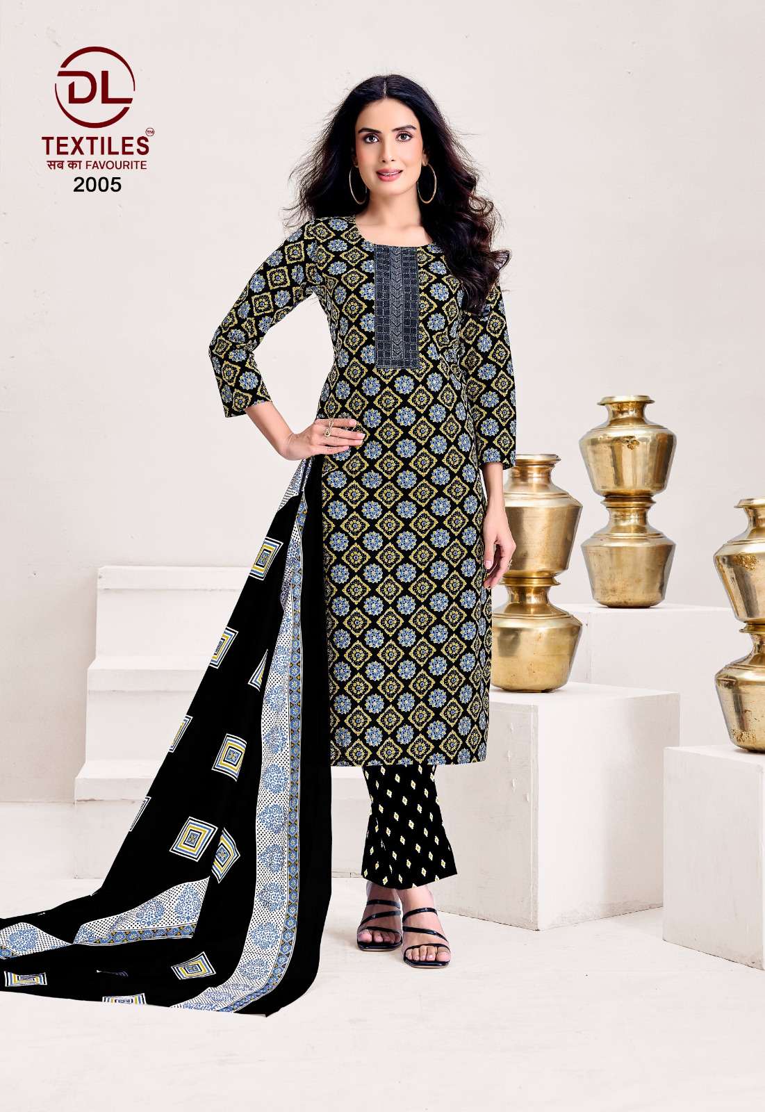 DL TEXTILES KUTCHHI AJRAKH VOL 2 READY MADE COTTON SUIT 