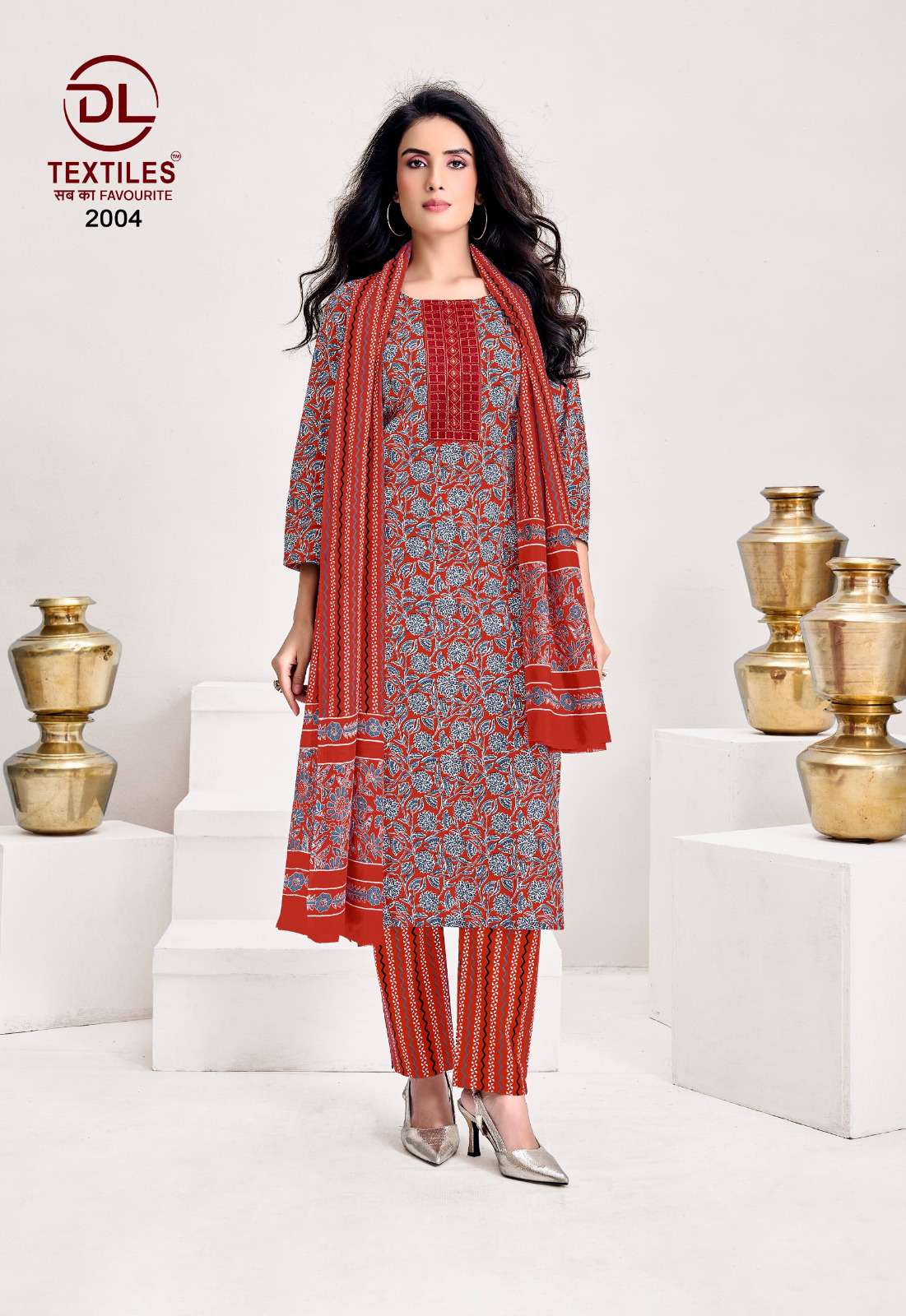 DL TEXTILES KUTCHHI AJRAKH VOL 2 READY MADE COTTON SUIT 