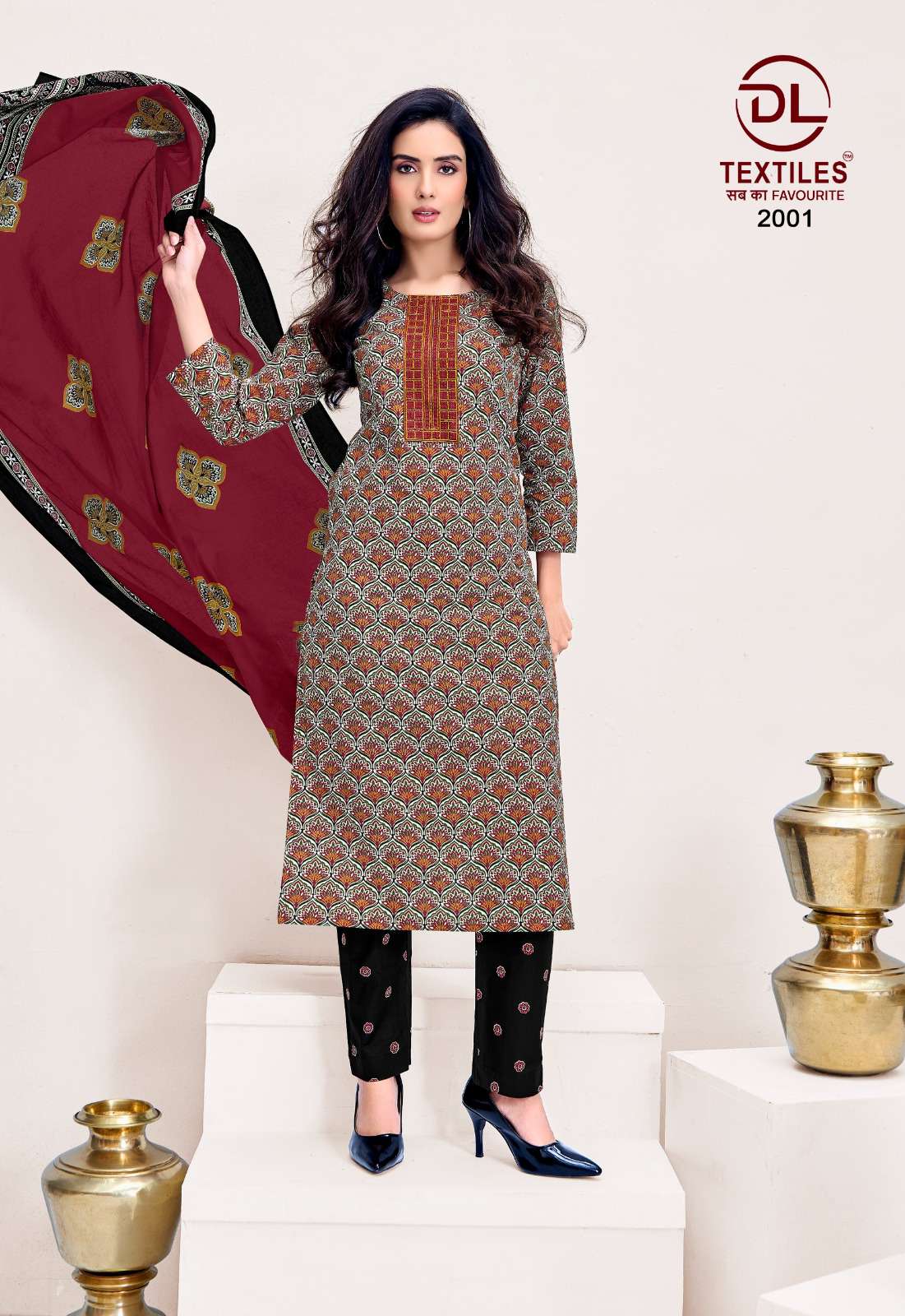 DL TEXTILES KUTCHHI AJRAKH VOL 2 READY MADE COTTON SUIT 