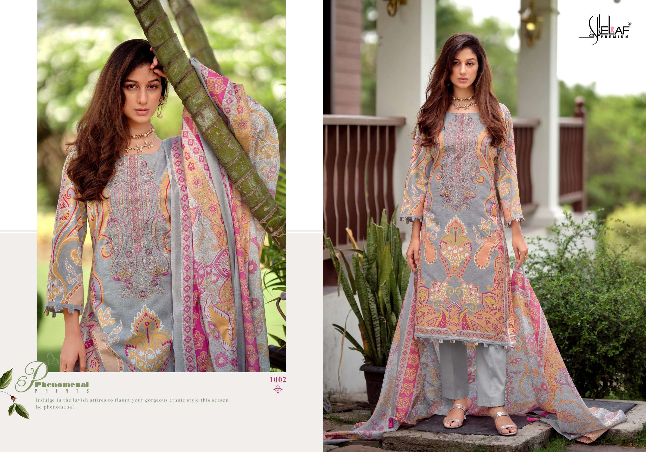 ELAF LUXURY LAWN ASRA JOFA VOL 2 COTTON DIGITAL PRINT WITH FANCY WORK SUIT