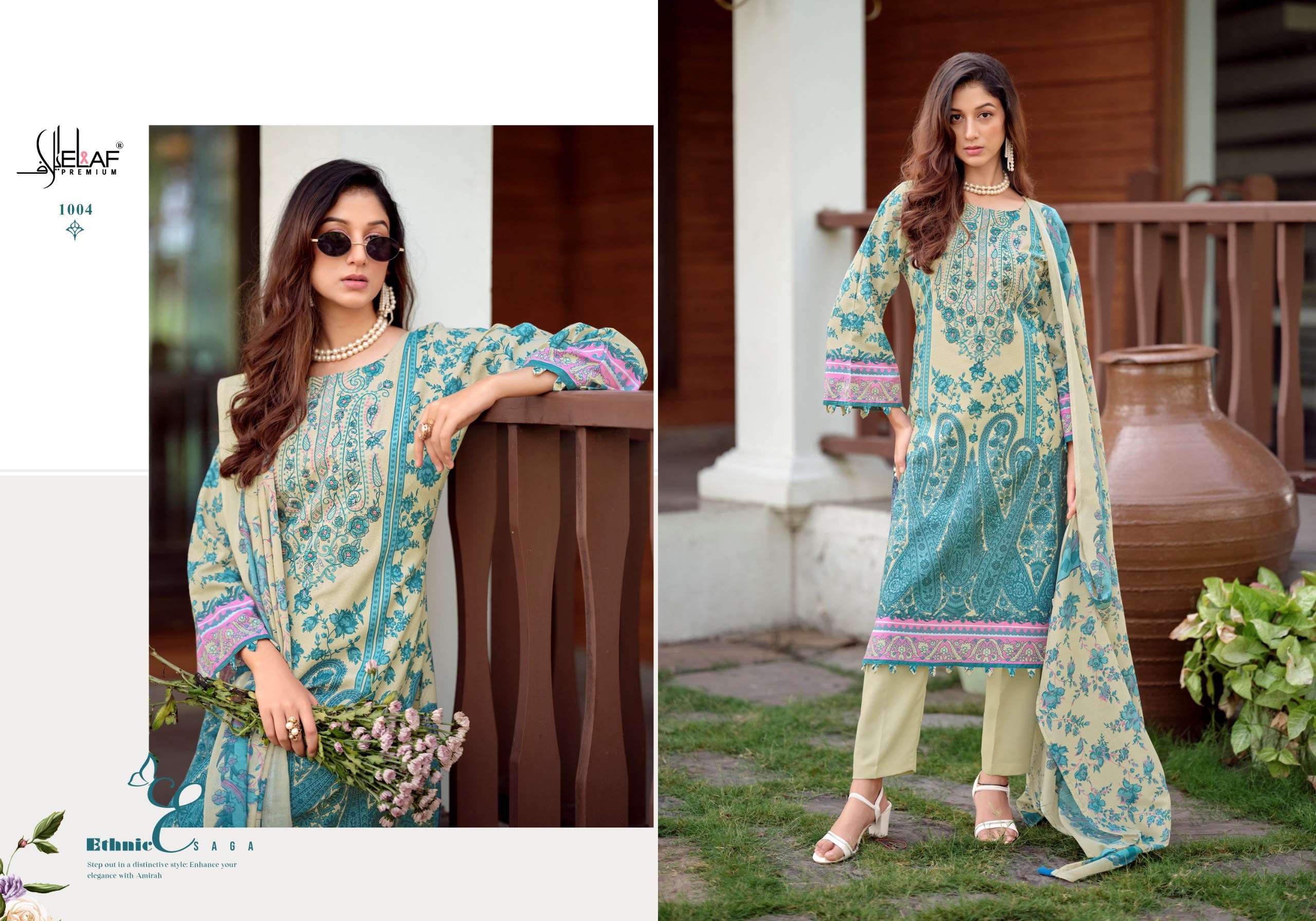 ELAF LUXURY LAWN ASRA JOFA VOL 2 COTTON DIGITAL PRINT WITH FANCY WORK SUIT