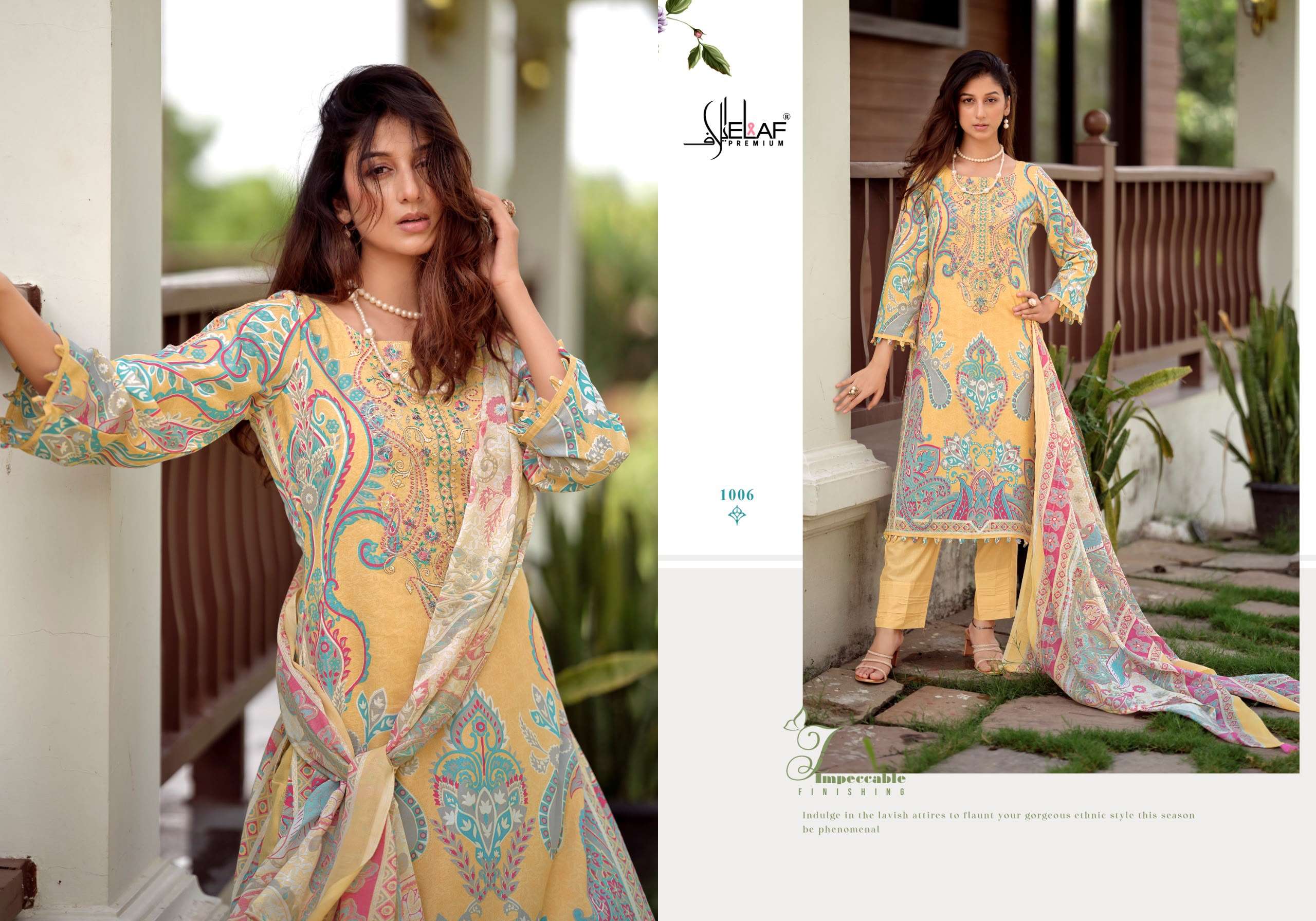 ELAF LUXURY LAWN ASRA JOFA VOL 2 COTTON DIGITAL PRINT WITH FANCY WORK SUIT
