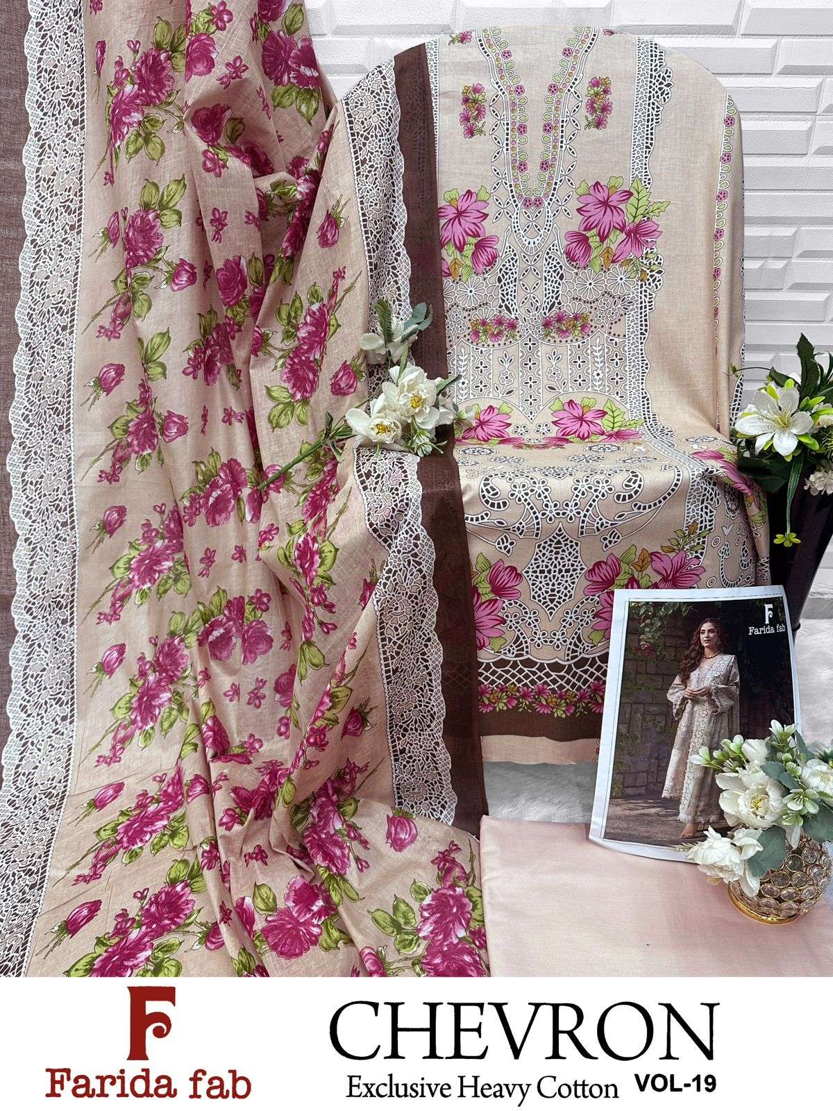 FARIDA FAB CHEVRON VOL 19 COTTON DIGITAL PRINTS SALWAR SUIT	