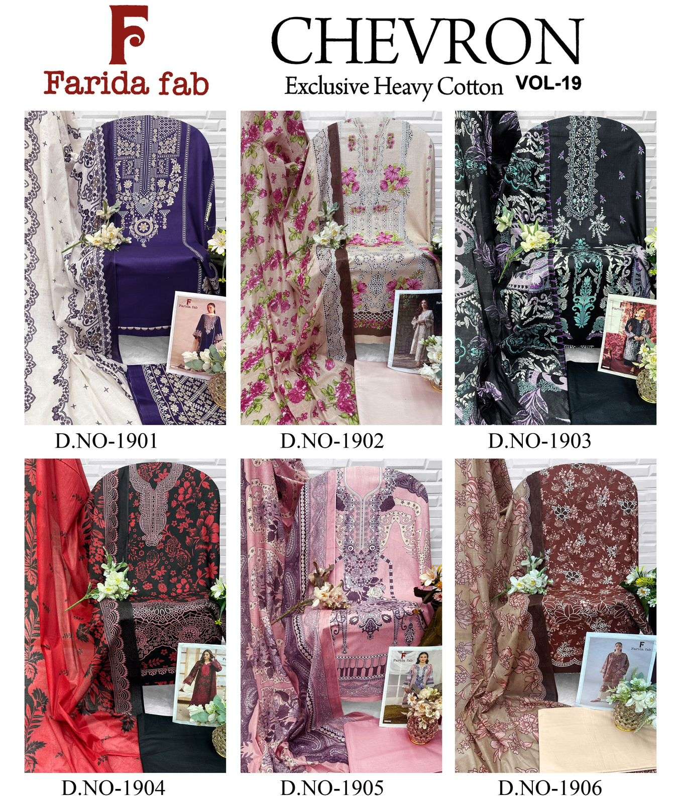 FARIDA FAB CHEVRON VOL 19 COTTON DIGITAL PRINTS SALWAR SUIT	