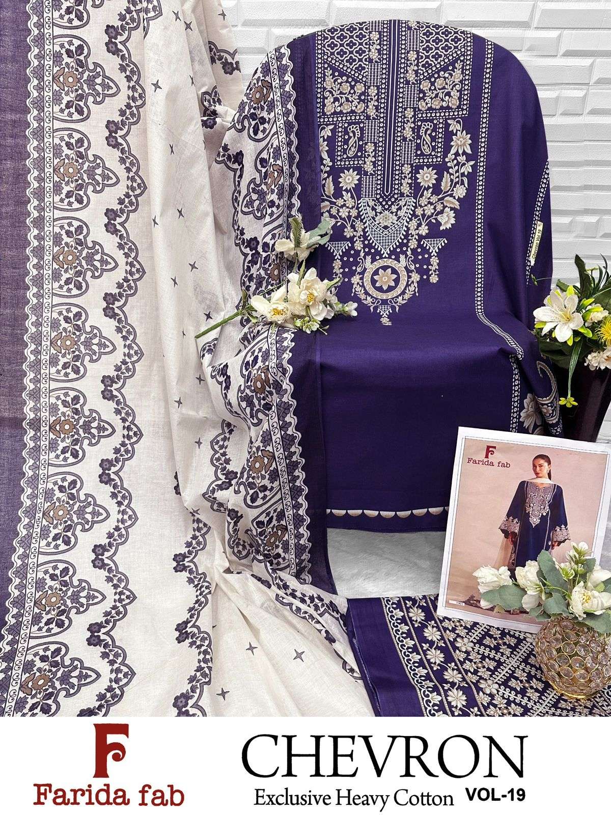 FARIDA FAB CHEVRON VOL 19 COTTON DIGITAL PRINTS SALWAR SUIT	