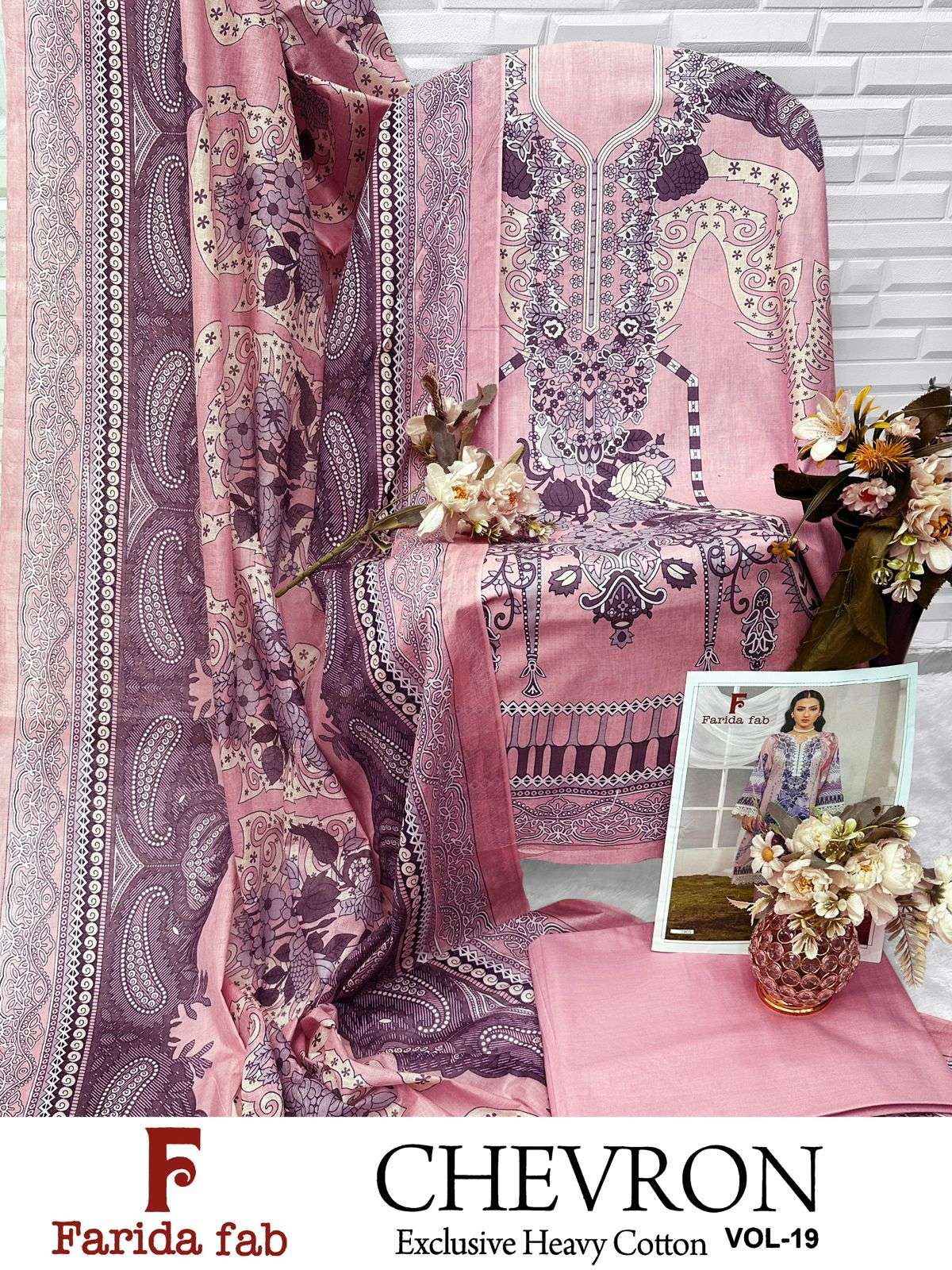 FARIDA FAB CHEVRON VOL 19 COTTON DIGITAL PRINTS SALWAR SUIT	