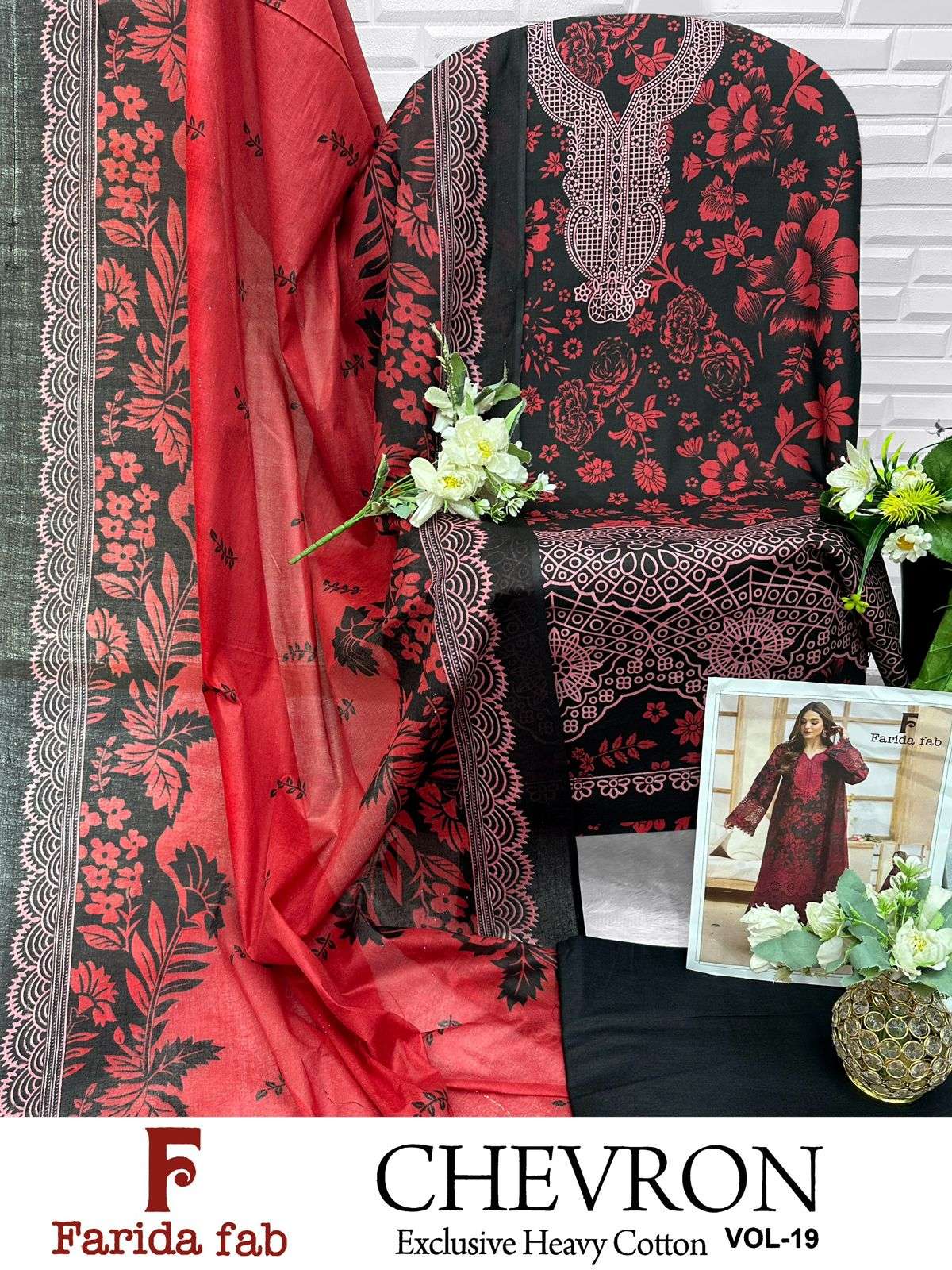 FARIDA FAB CHEVRON VOL 19 COTTON DIGITAL PRINTS SALWAR SUIT	