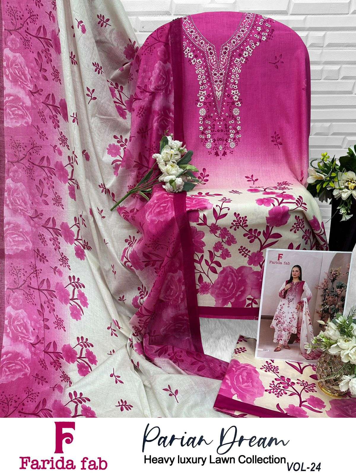 FARIDA FAB PARIAN DREAM VOL 24 COTTON DIGITAL PRINTS SALWAR SUIT