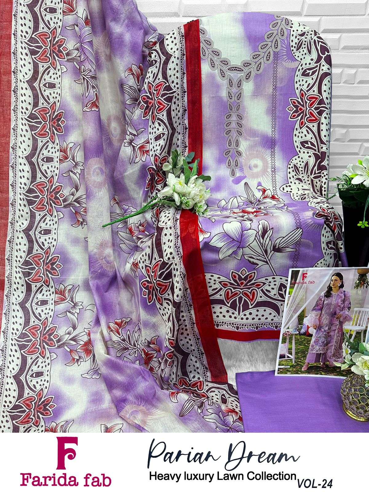FARIDA FAB PARIAN DREAM VOL 24 COTTON DIGITAL PRINTS SALWAR SUIT