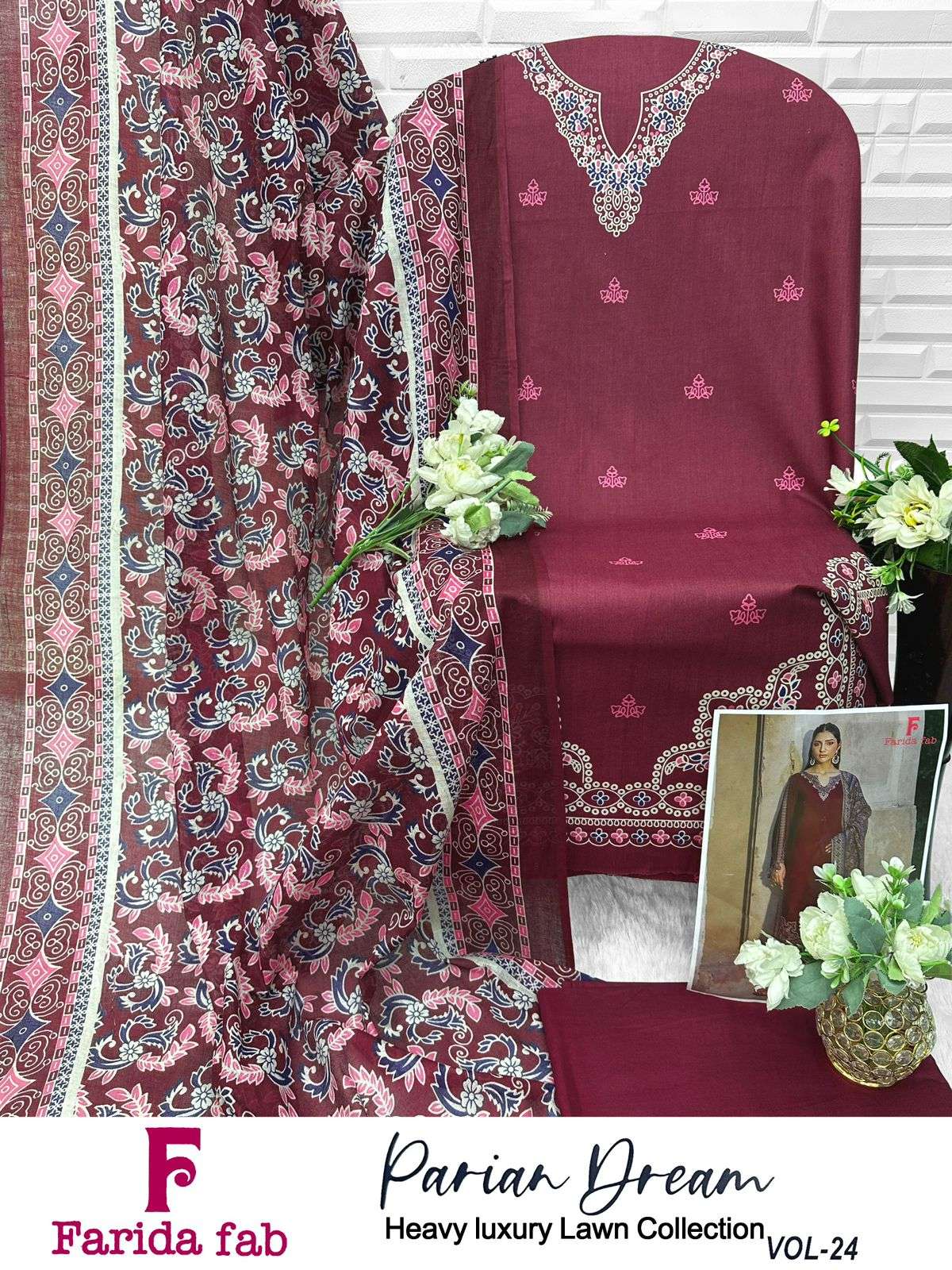 FARIDA FAB PARIAN DREAM VOL 24 COTTON DIGITAL PRINTS SALWAR SUIT