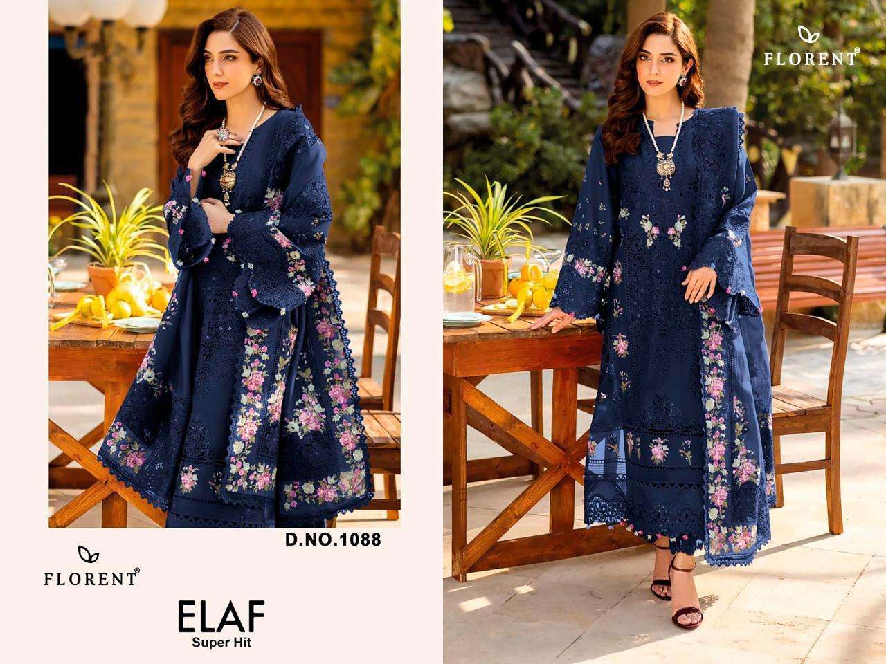  FLORENT D NO 1088 1080 1090 COTTON WITH HEAVY EMBROIDERY WORK SUIT